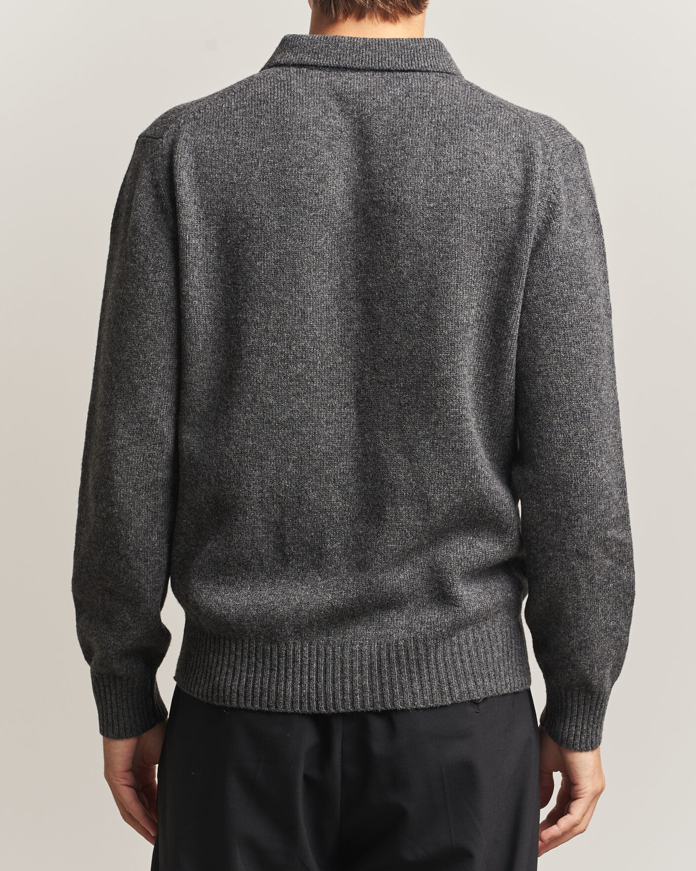 Herren | Pullover | Baracuta | Shetland Polo Mid Grey