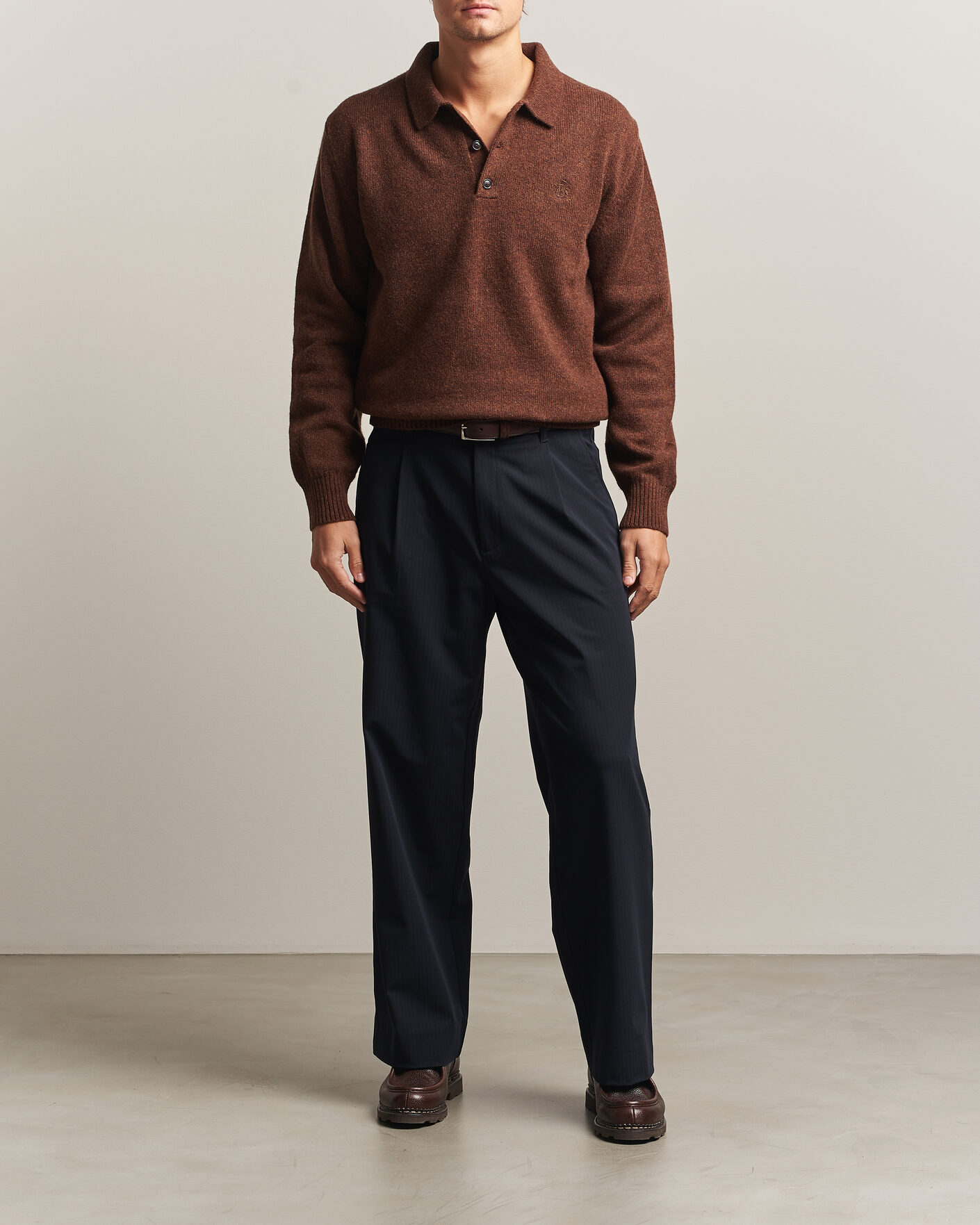 Herren | Pullover | Baracuta | Shetland Polo Slate Black