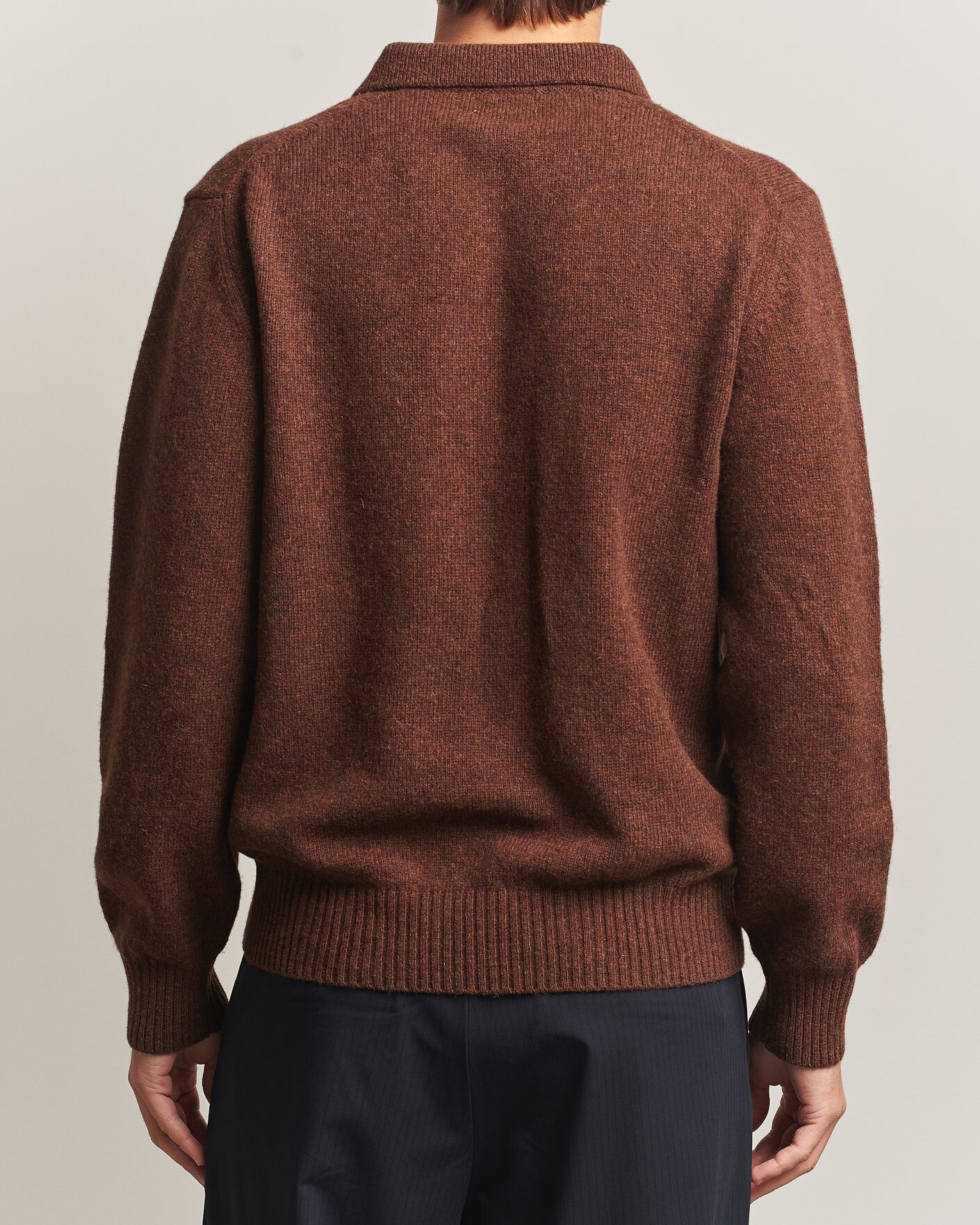 Herren | Pullover | Baracuta | Shetland Polo Slate Black