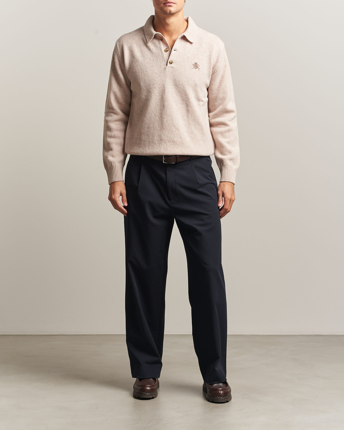 Herren | Pullover | Baracuta | Shetland Polo Antique White