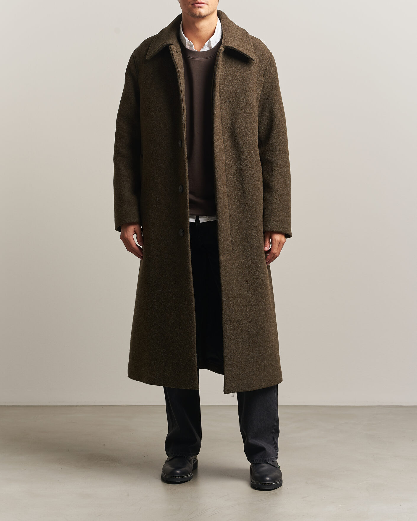 Herren | Jacken | Sunflower | Wool Blend Winter Coat Green Moss