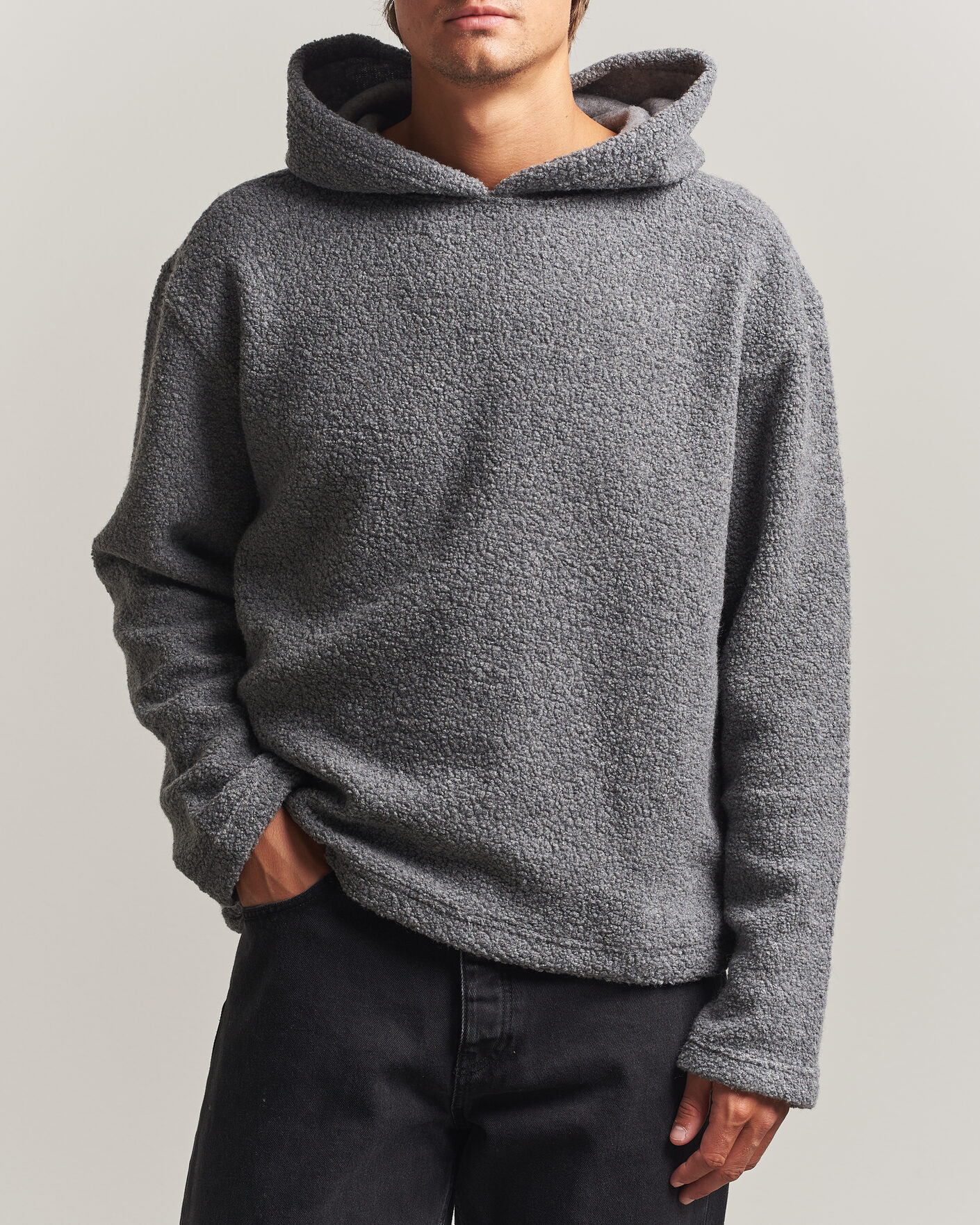Herren | Pullover | Sunflower | Wool Hoodie Grey Melange