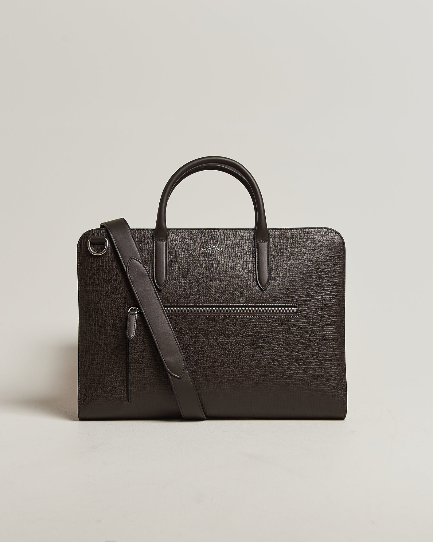 Herren | Taschen | Smythson | Ludlow Ultra Slim Briefcase With Zip Front Dark Brown