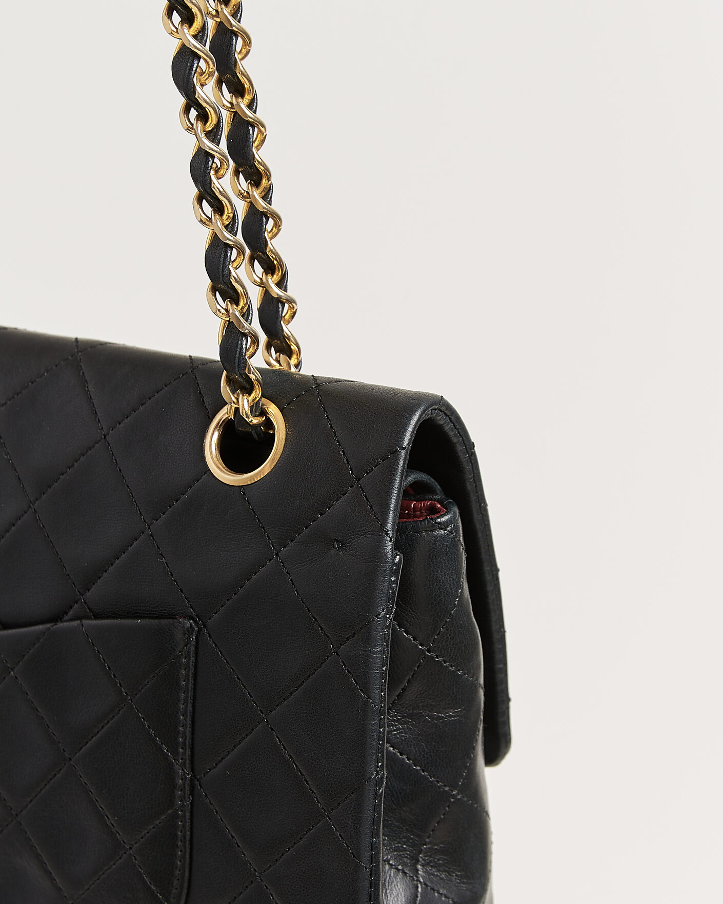 Herren | Chanel Pre-Owned Classic Medium Double Flap Bag Lambskin Black | Chanel Pre-Owned | Classic Medium Double Flap Bag Lambskin Black