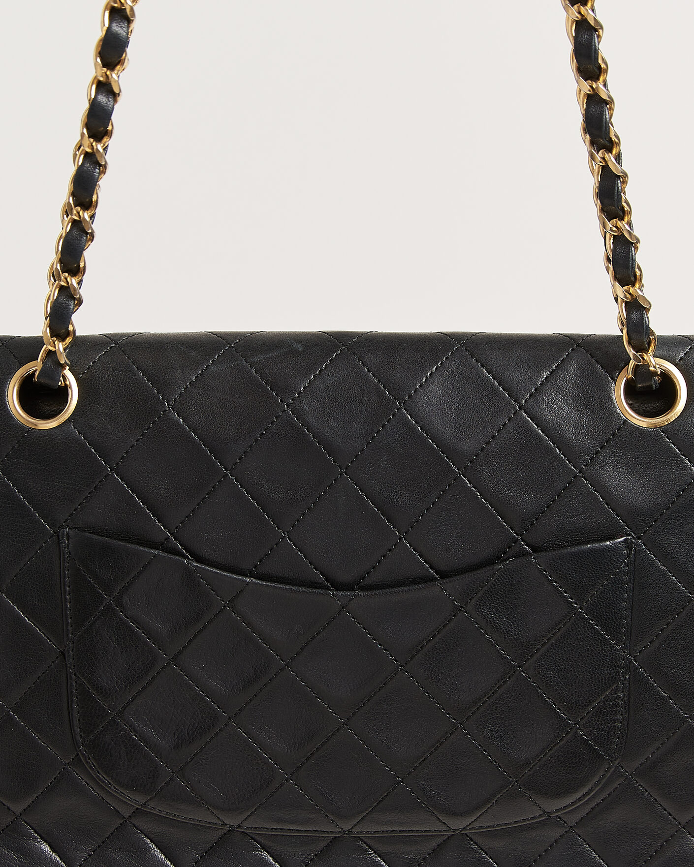 Herren | Chanel Pre-Owned Classic Medium Double Flap Bag Lambskin Black | Chanel Pre-Owned | Classic Medium Double Flap Bag Lambskin Black