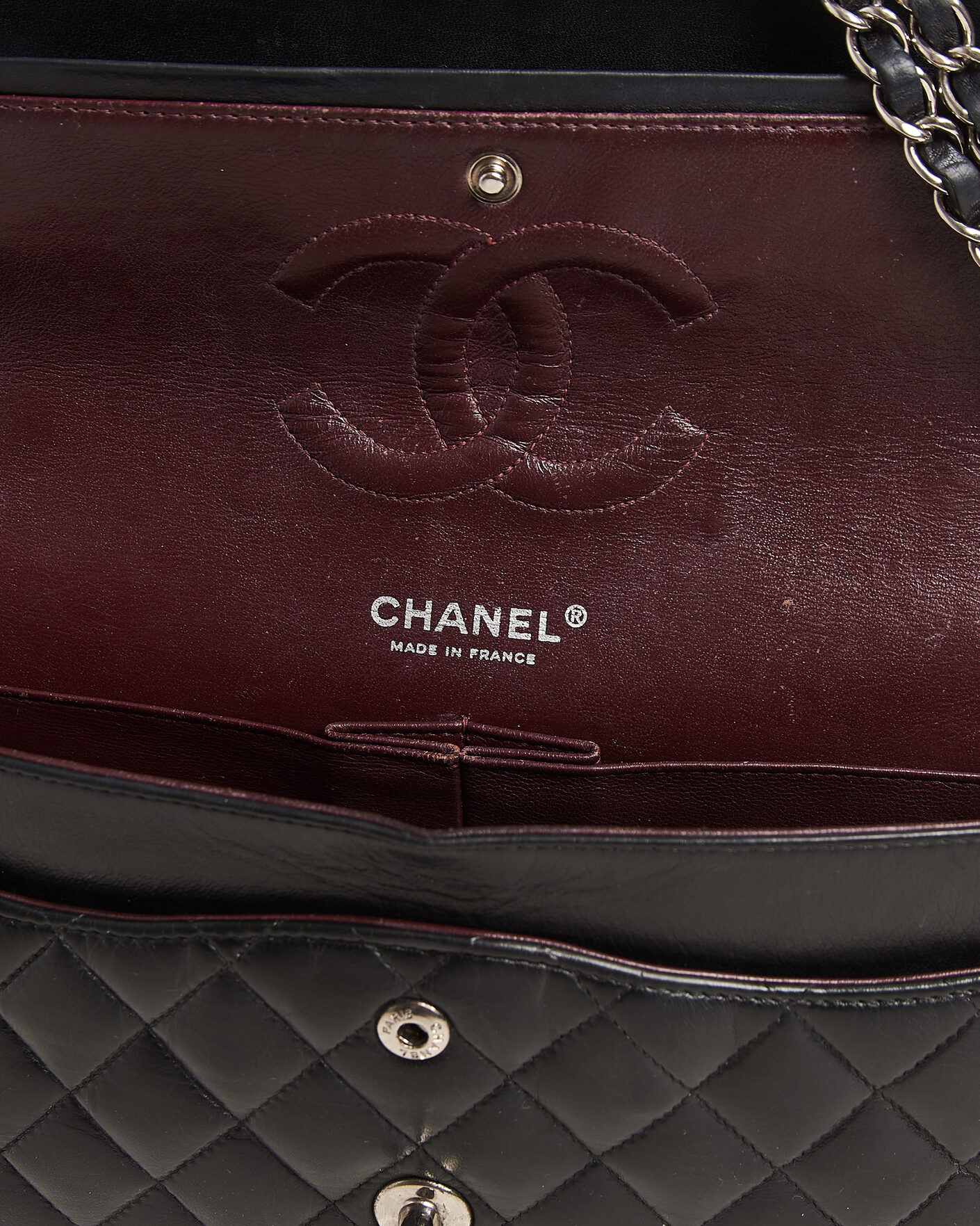 Herren | Pre-Owned & Vintage Bags | Chanel Pre-Owned | Classic Medium Double Flap Bag Lambskin Black