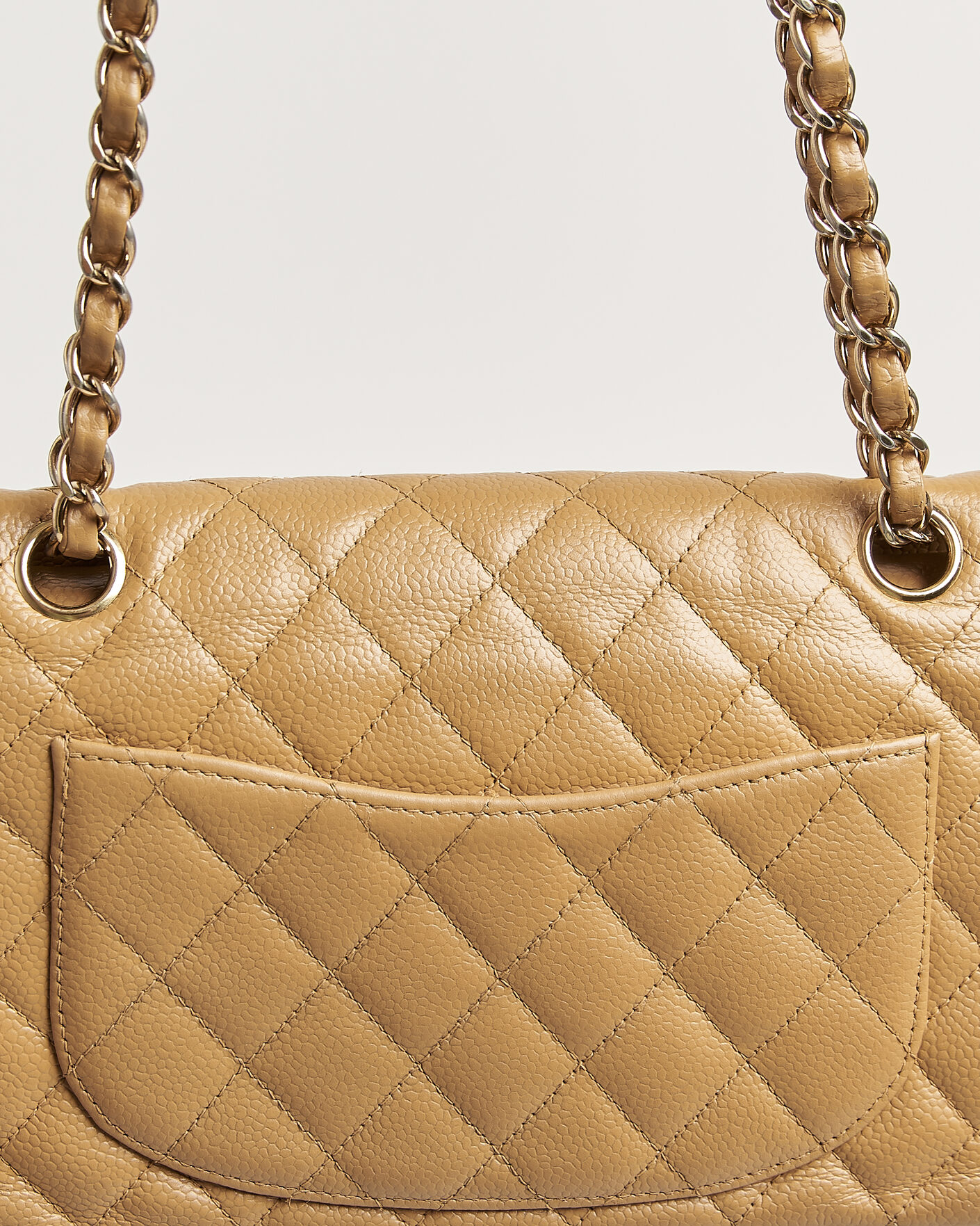 Herren | Pre-Owned & Vintage Bags | Chanel Pre-Owned | Classic Small Double Flap Bag Caviar Leather Beige