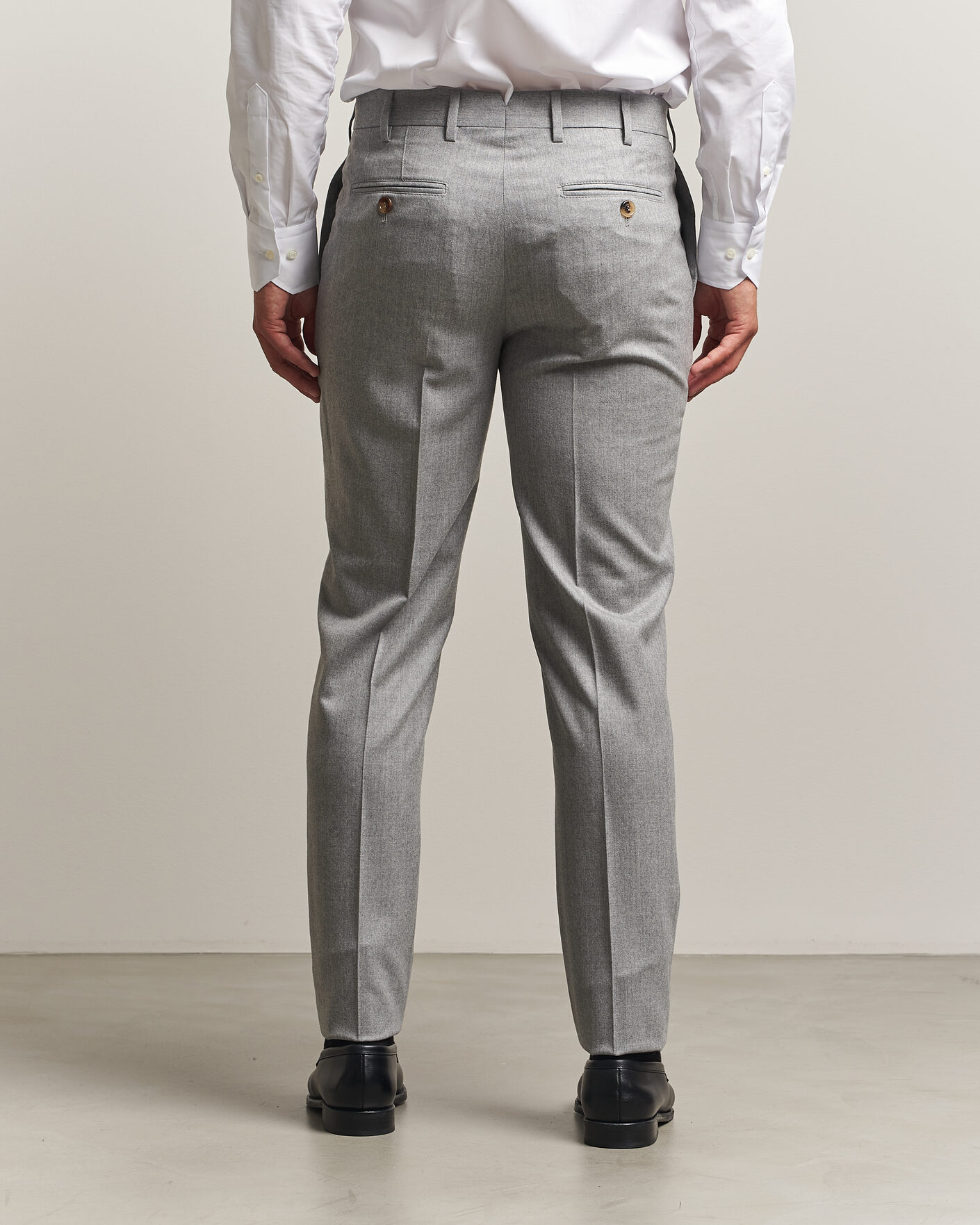 Herren | Hosen | Brunello Cucinelli | Slim Fit Flannel Trousers Light Grey