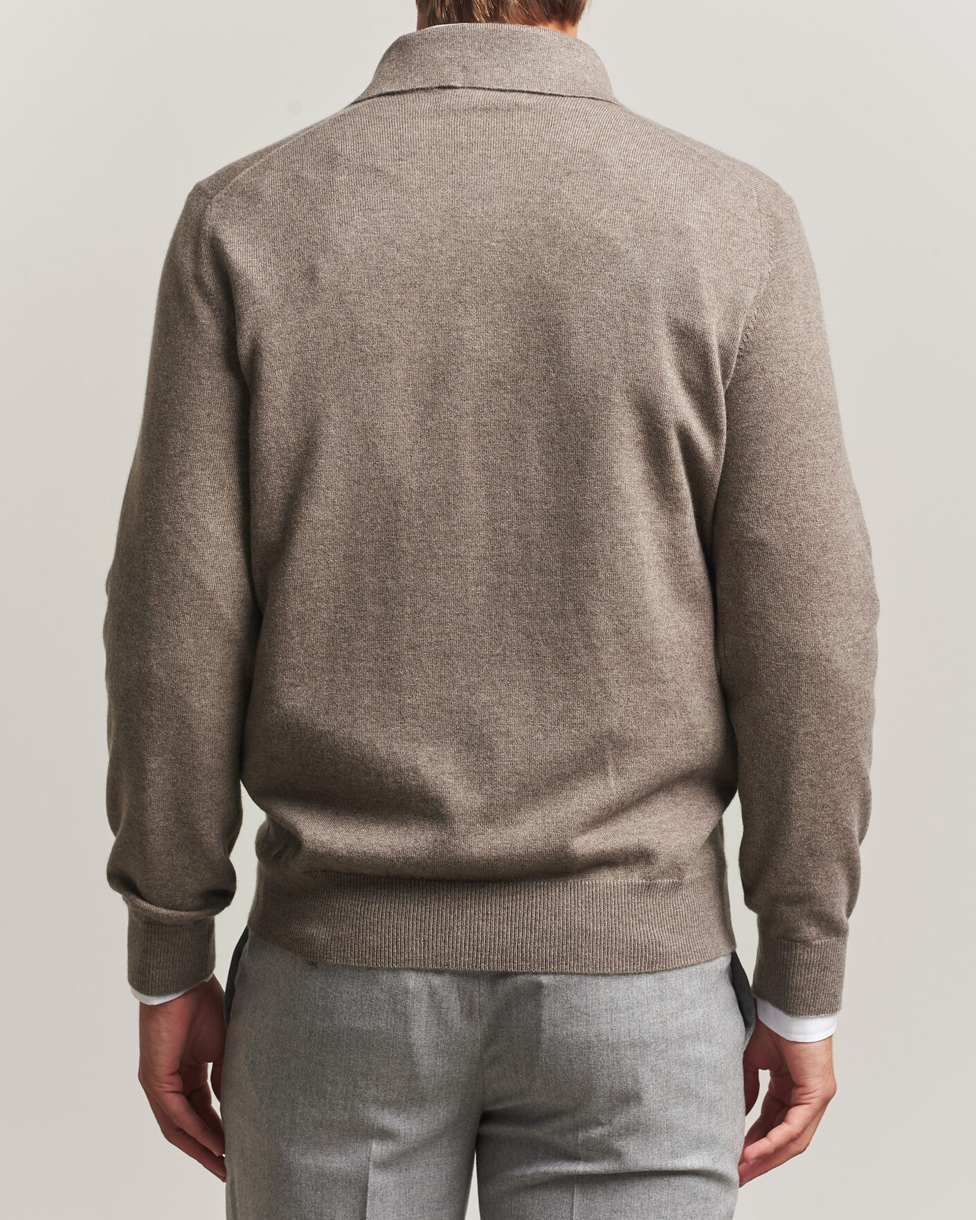 Herren | Pullover | Brunello Cucinelli | 2 Ply Cashmere Long Sleeve Polo Brown