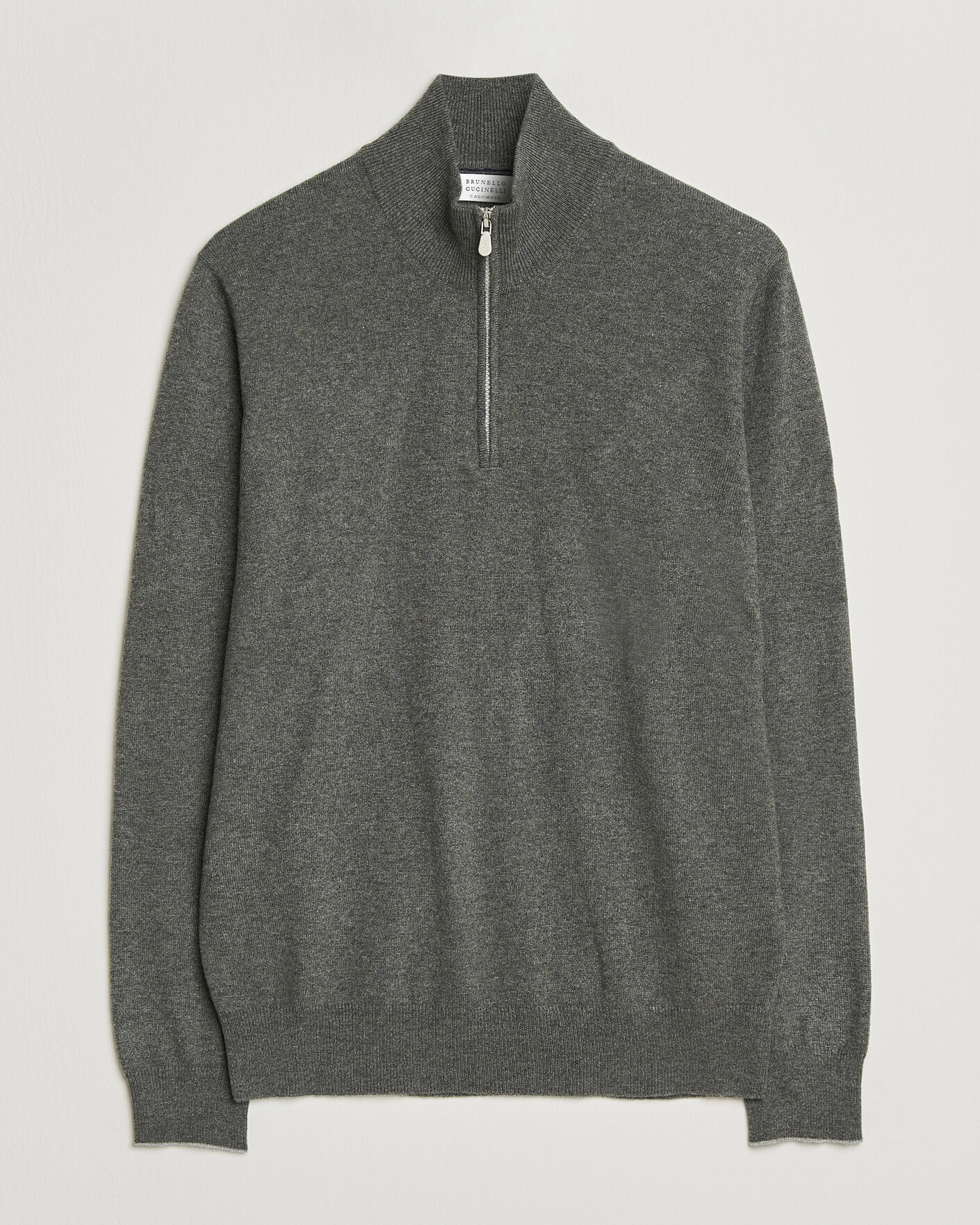 Herren | Pullover | Brunello Cucinelli | 2 Ply Cashmere Half Zip Forest Green