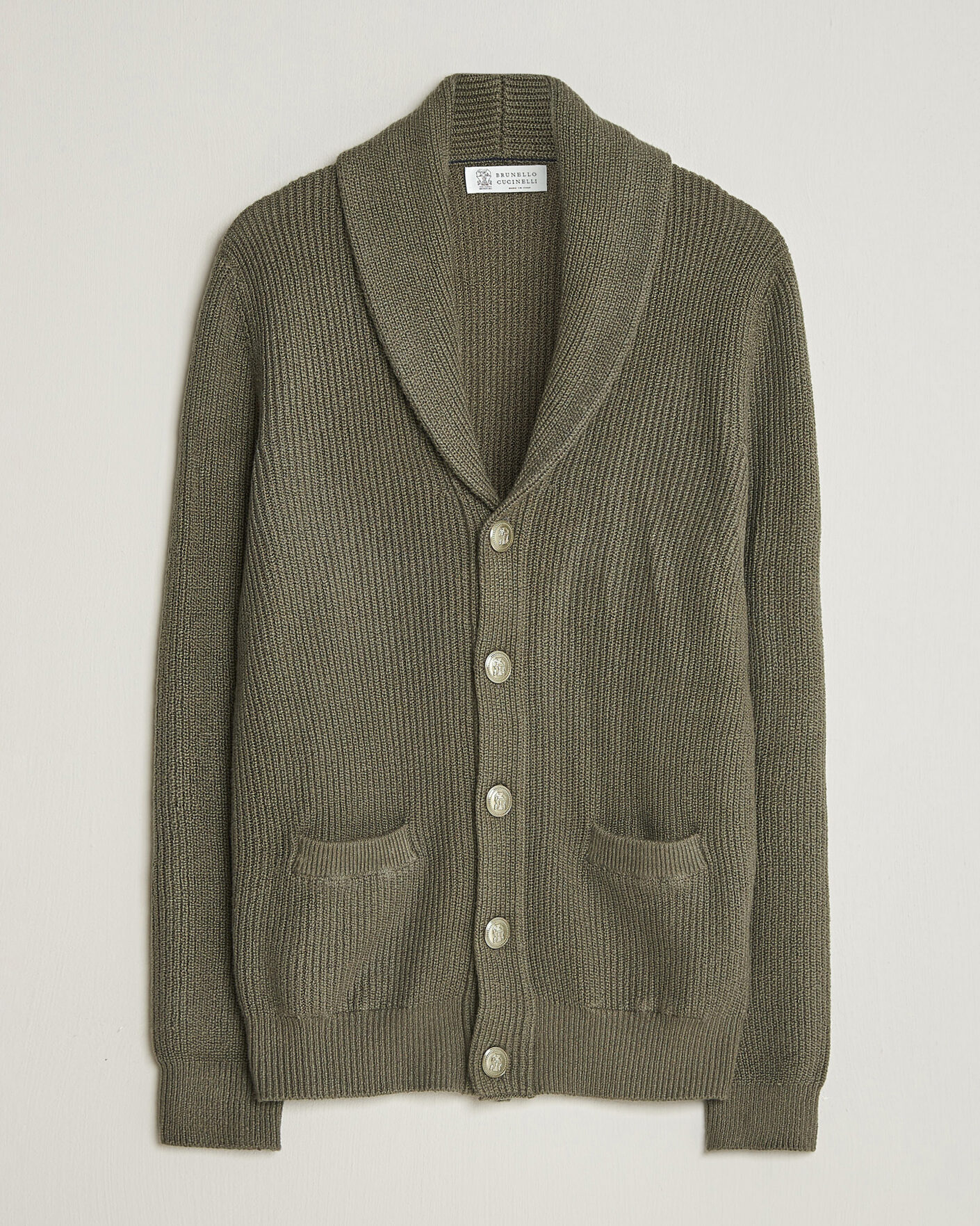 Herren | Pullover | Brunello Cucinelli | Shawl Collar Cardigan Forest Green