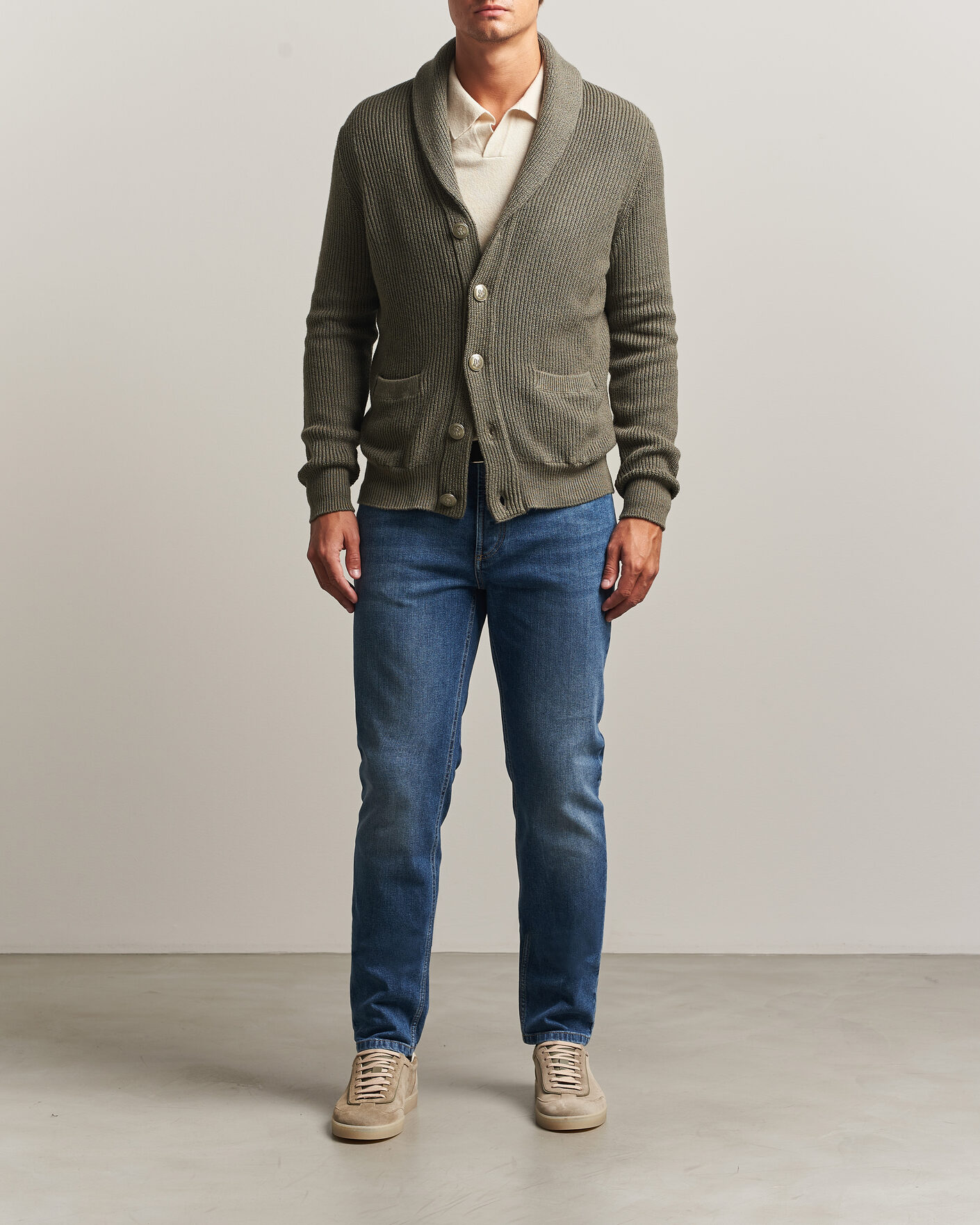 Herren | Pullover | Brunello Cucinelli | Shawl Collar Cardigan Forest Green