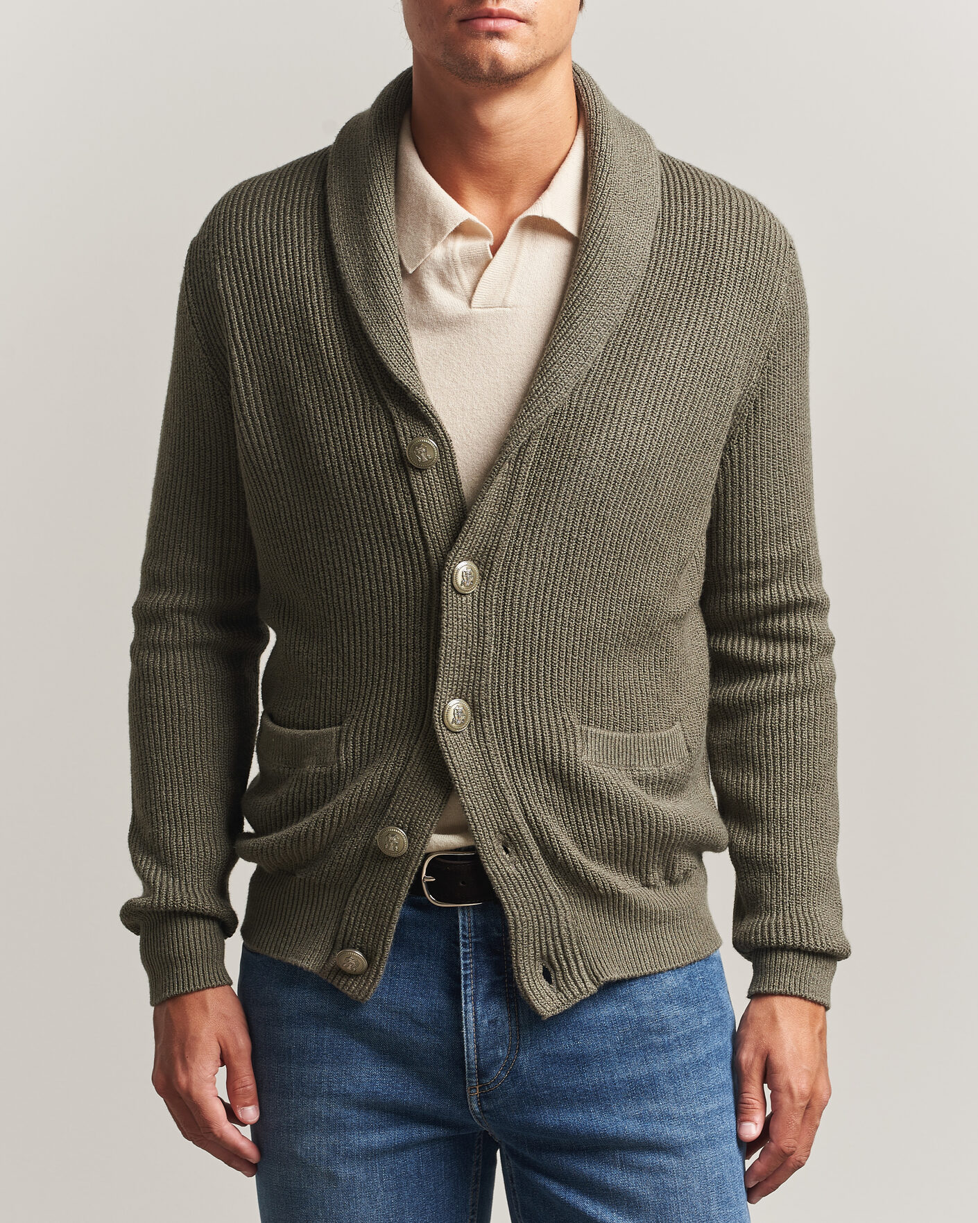 Herren | Pullover | Brunello Cucinelli | Shawl Collar Cardigan Forest Green
