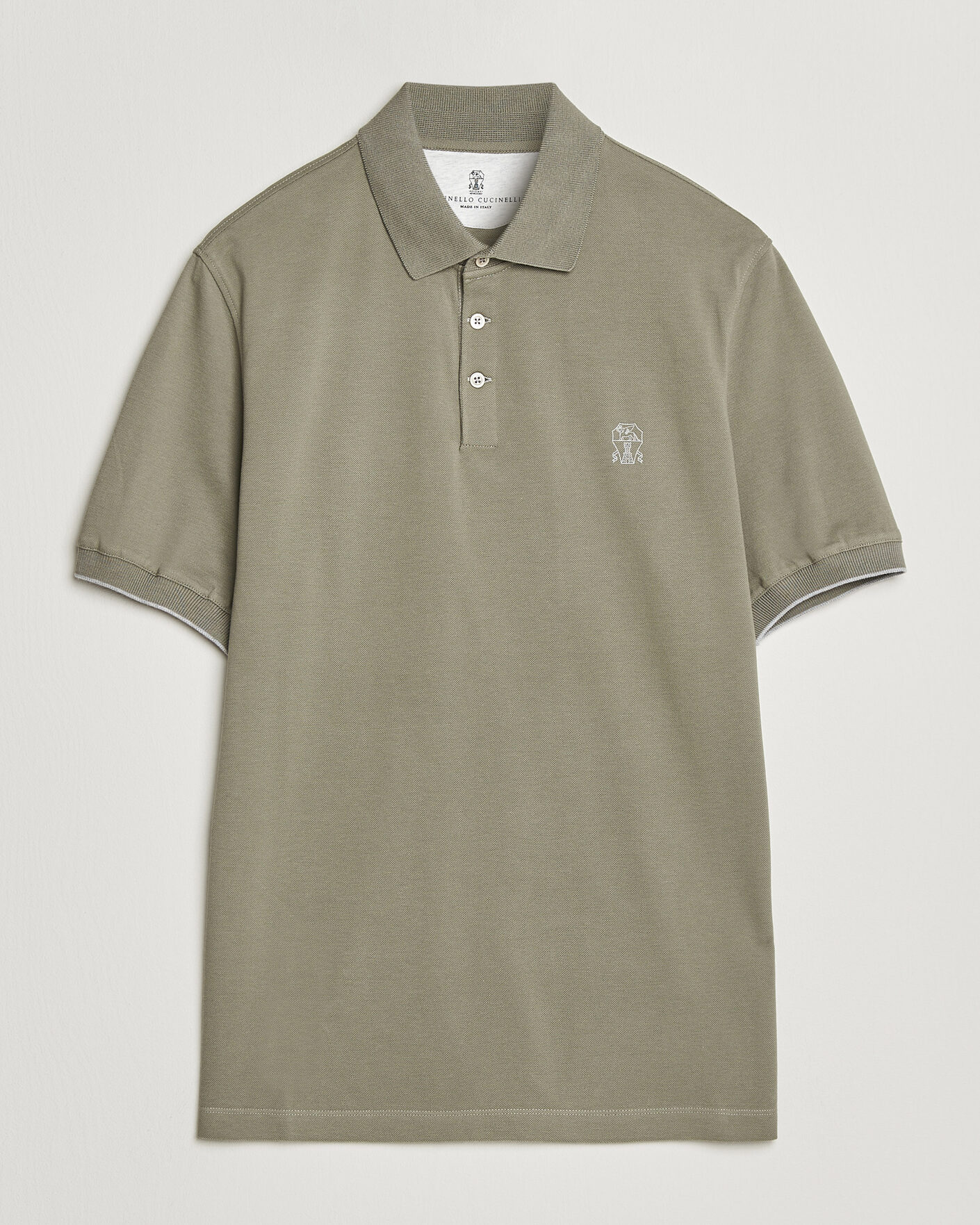 Herren | Poloshirts | Brunello Cucinelli | Short Sleeve Logo Polo Olive
