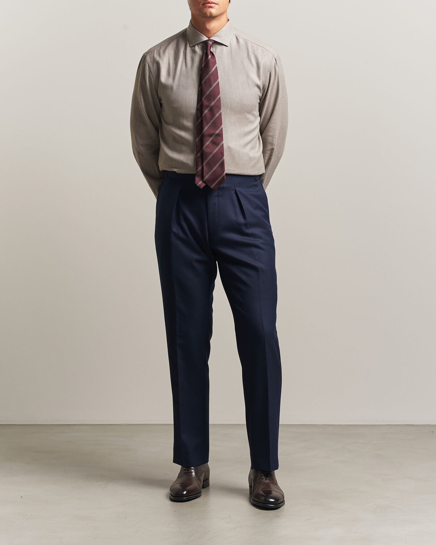 Herren | Hemden | Brunello Cucinelli | Cotton Flannel Shirt Granite