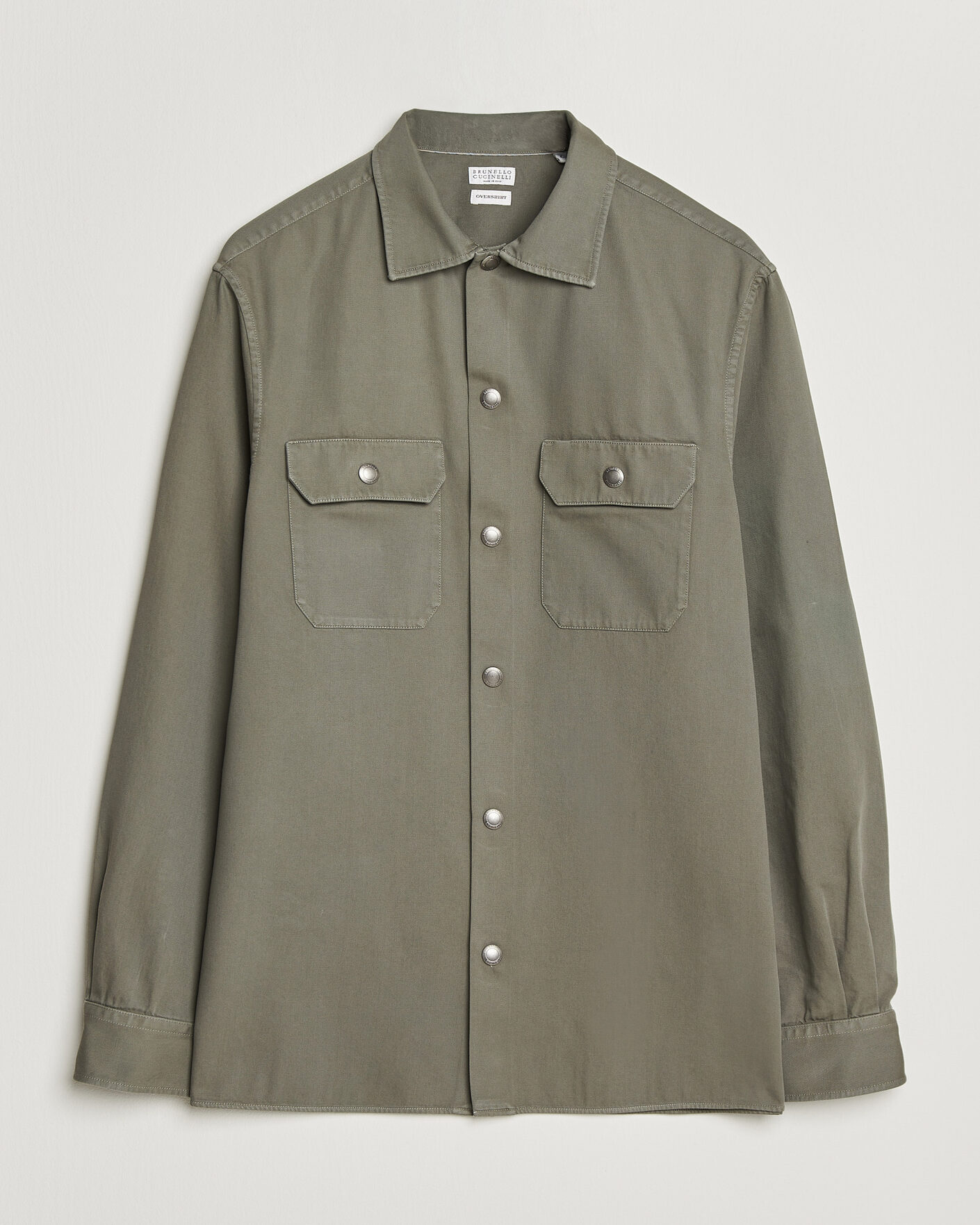 Herren | Hemden | Brunello Cucinelli | Twill Cotton Overshirt Olive