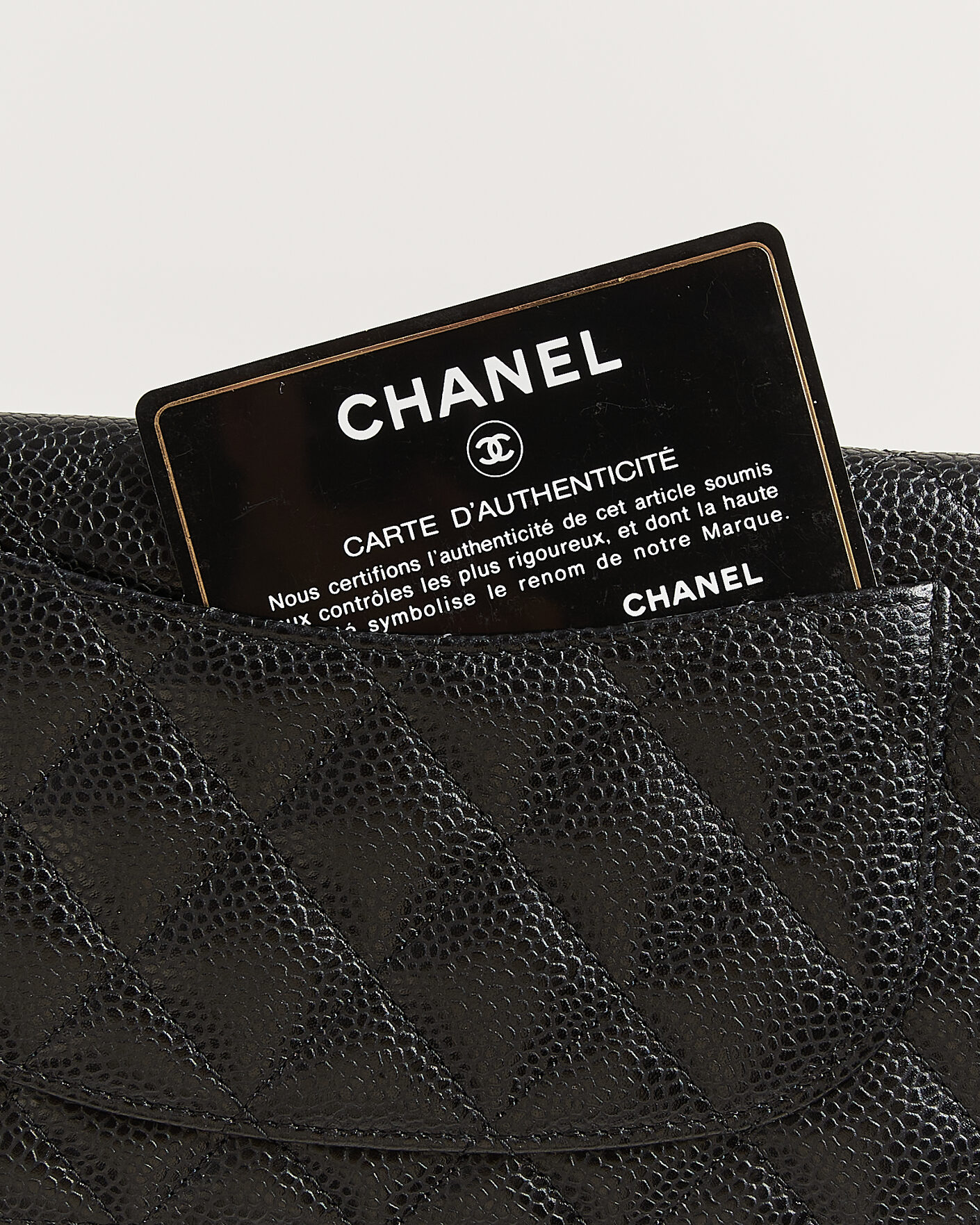 Herren | Pre-Owned & Vintage Bags | Chanel Pre-Owned | Classic Bifold Wallet Caviar Leather Black