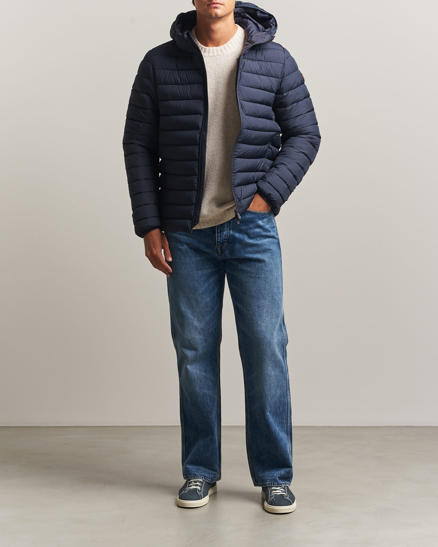 Herren | Jacken | Save The Duck | Juncus Matt Lightweight Hood Jacket Blue Black