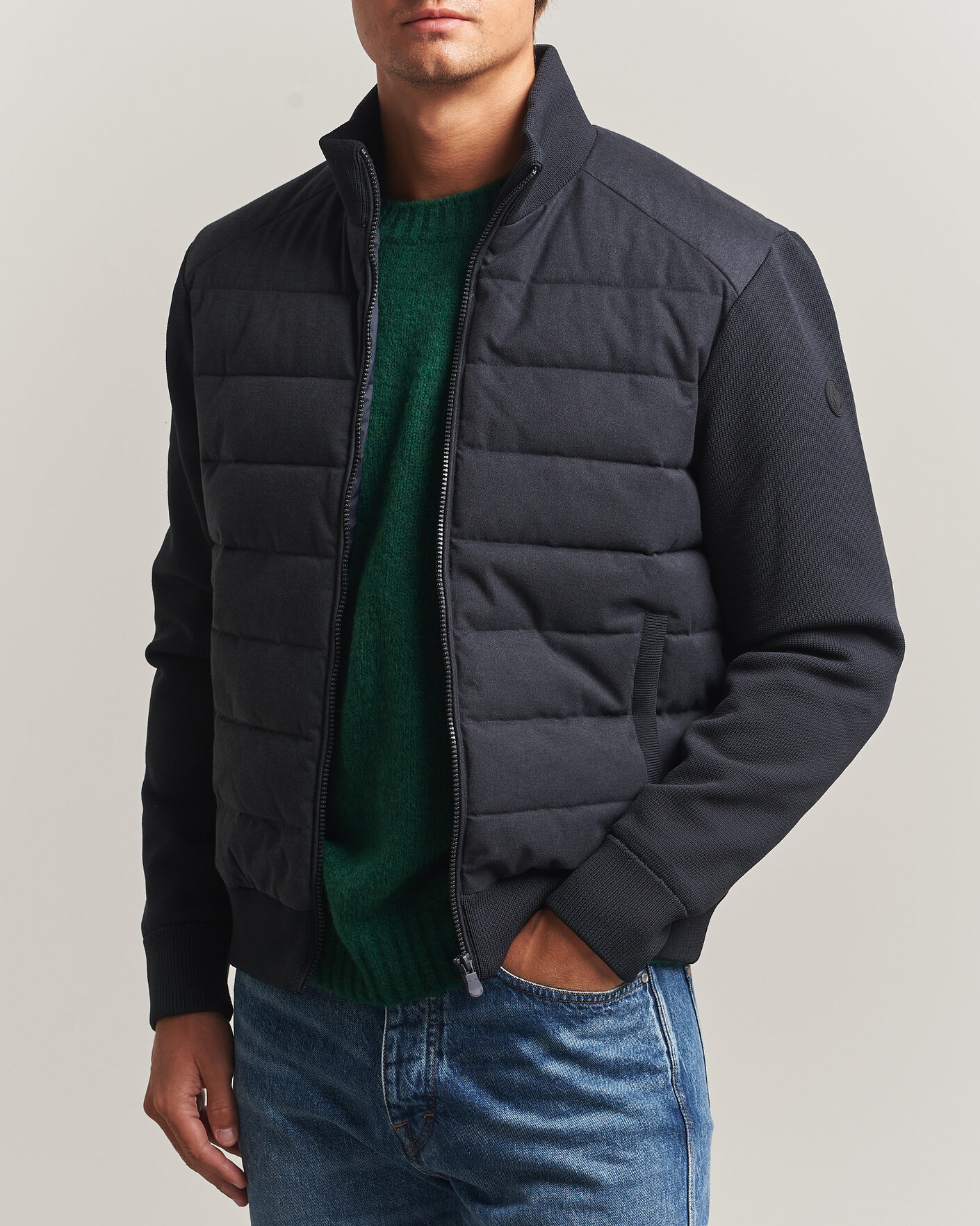 Herren | Jacken | Save The Duck | Lasse Padded Hybrid Jacket Navy Blue Melange