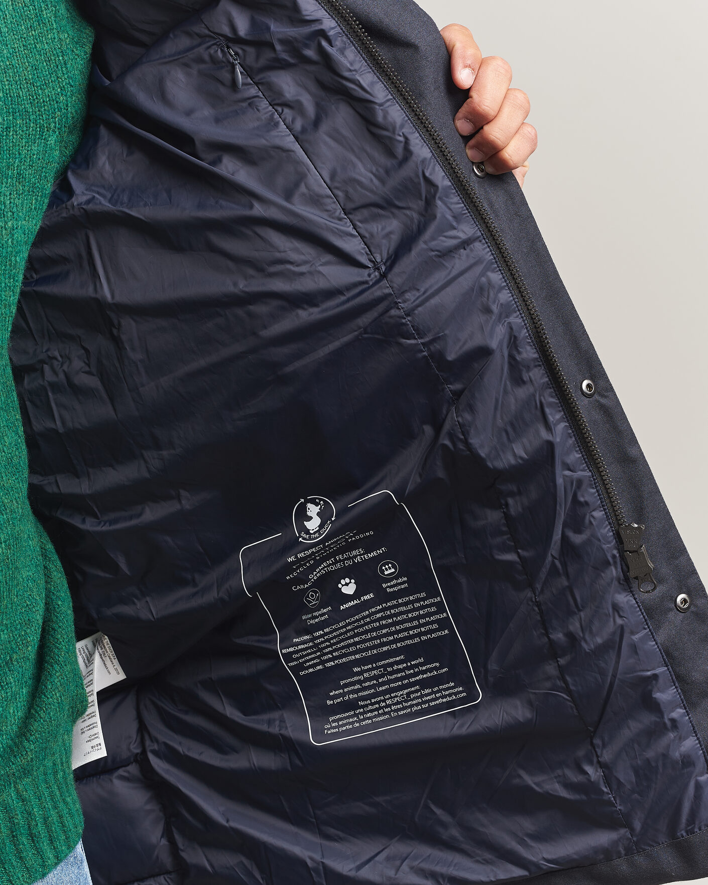 Herren | Jacken | Save The Duck | Byrne Padded Flannel Coat Navy Blue Melange
