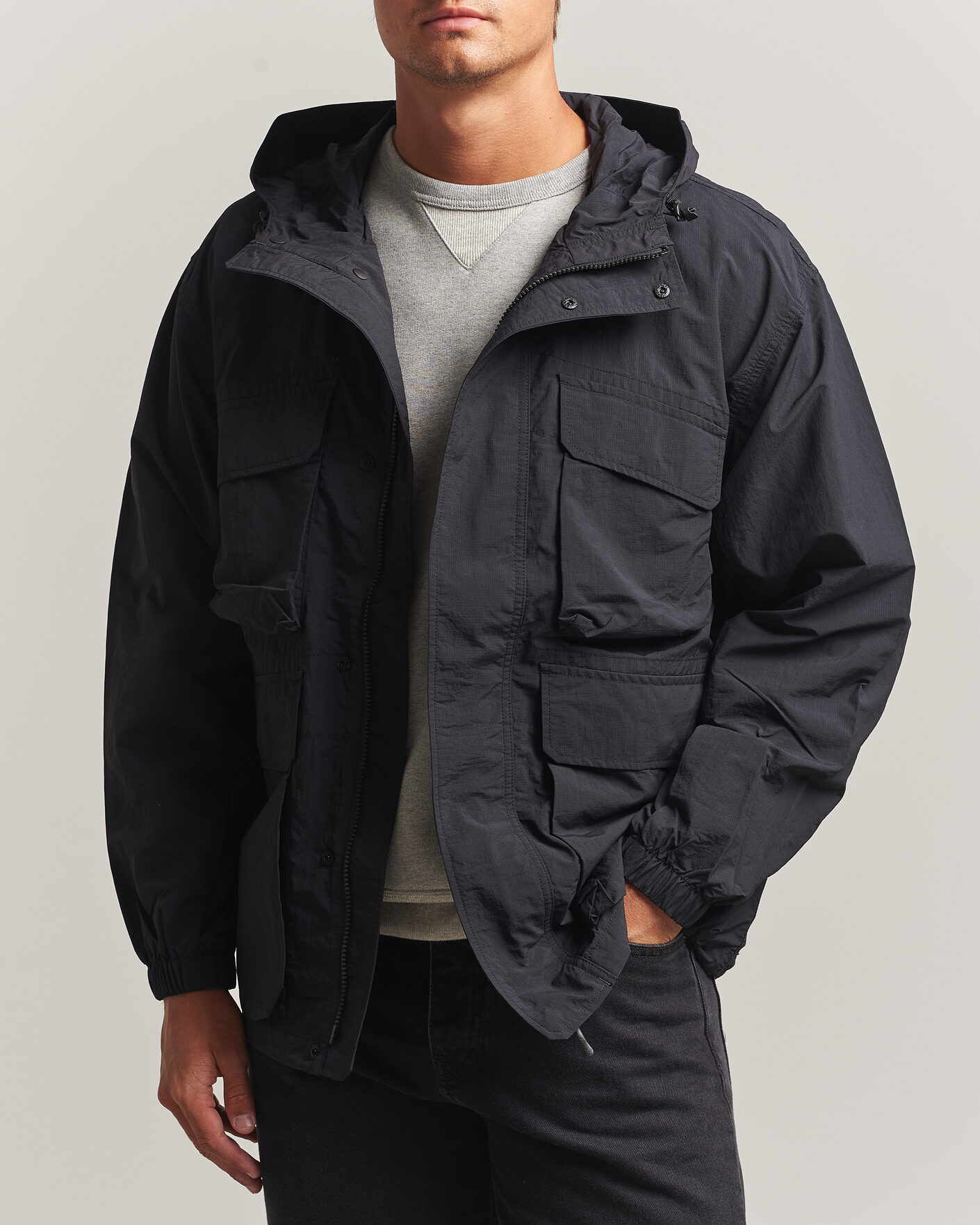 Herren | Jacken | Snow Peak | Nylon Double Rip Jacket Black