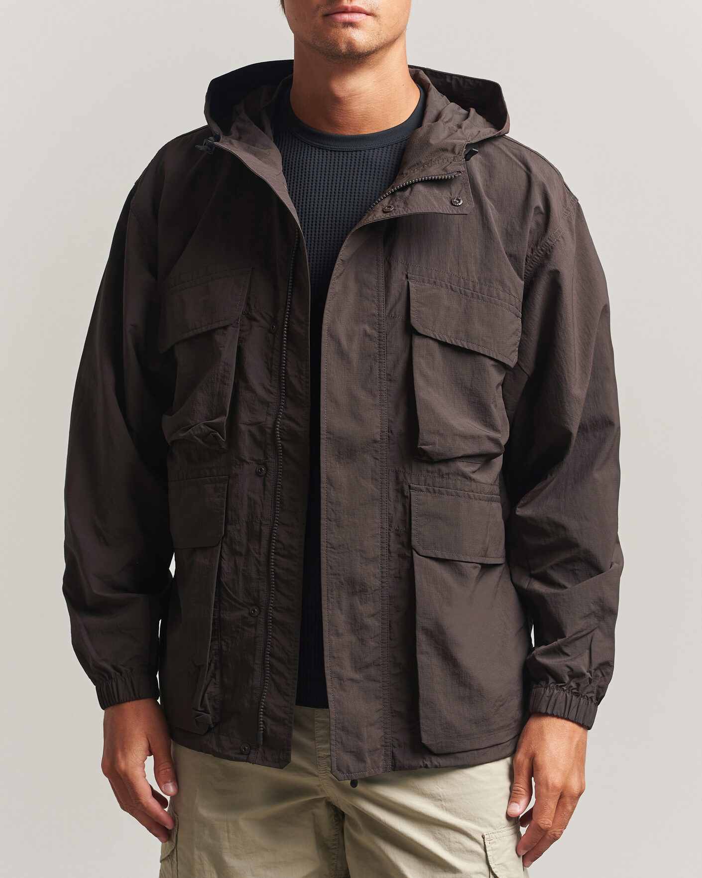 Herren | Jacken | Snow Peak | Nylon Double Rip Jacket Dark Brown