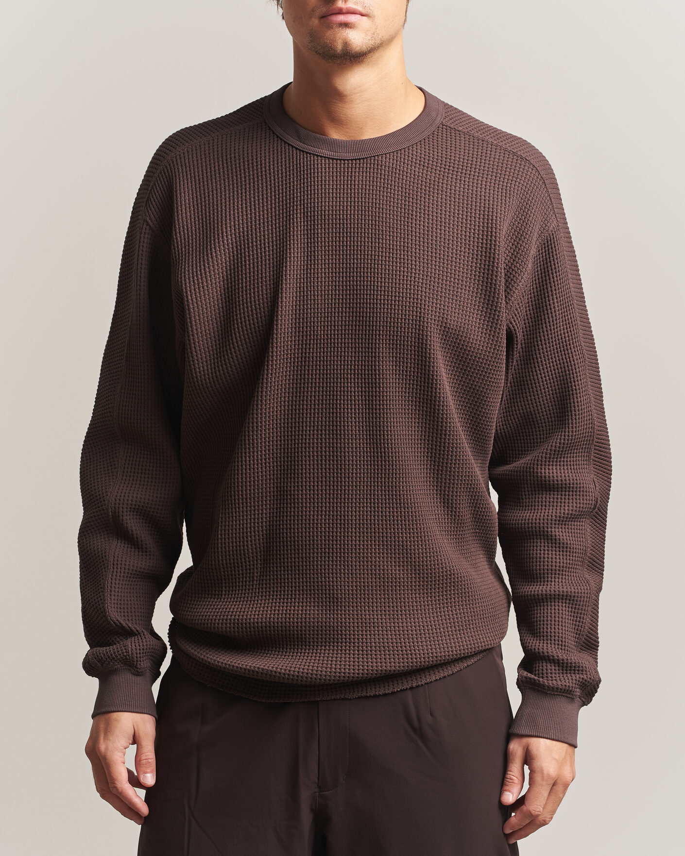 Herren | Pullover | Snow Peak | Heavyweight Waffle Pullover Dark Brown