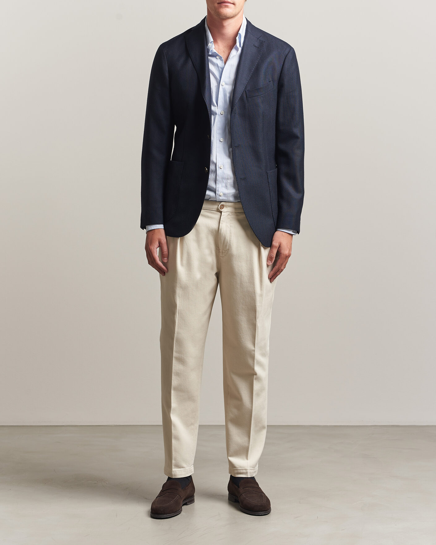 Herren | Hosen | Briglia 1949 | Portobello Loose Fit Cotton Trousers Ecru