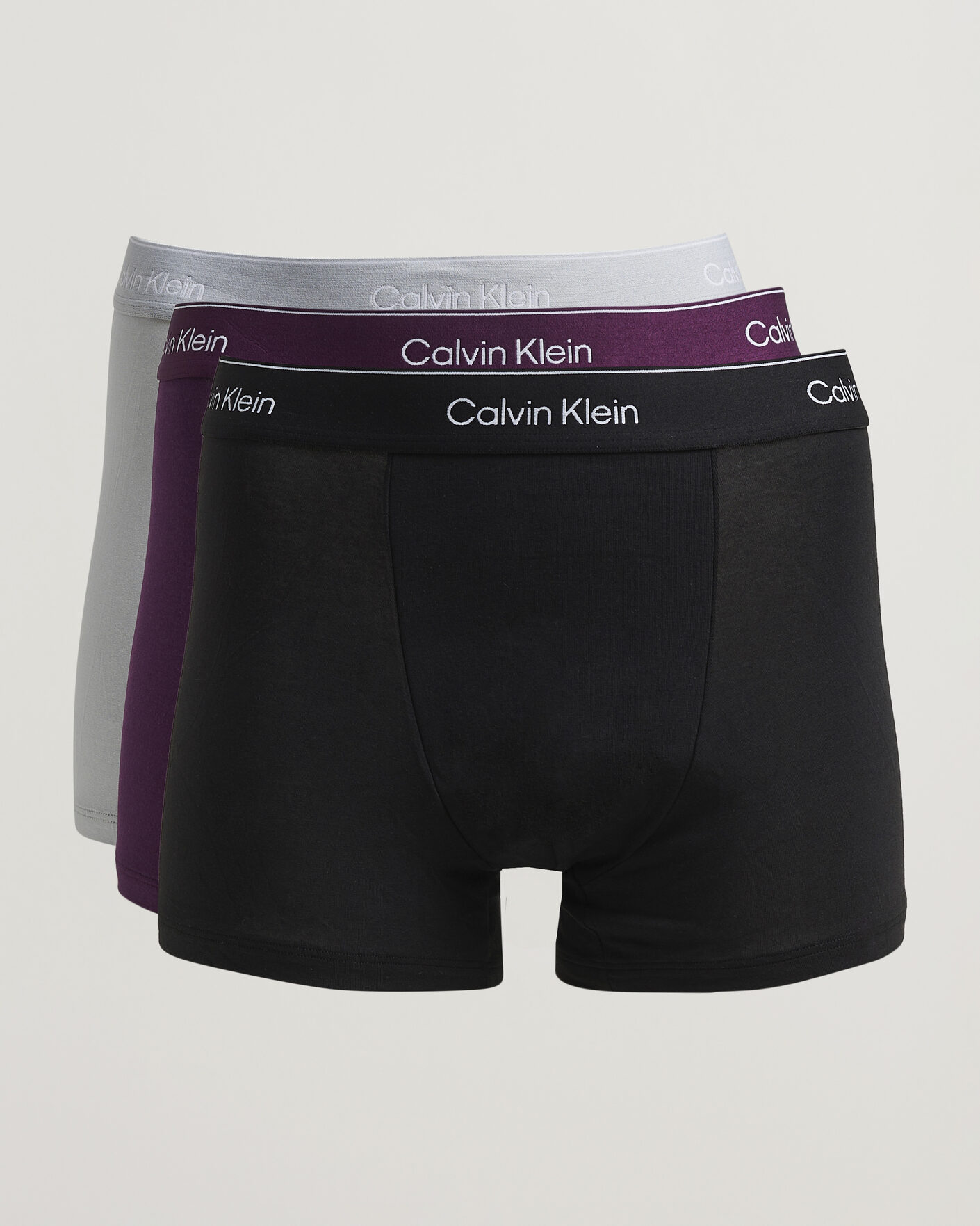Herren | Unterwäsche | Calvin Klein | 3-Pack Icon Cotton Stretch Relaxed Trunk Black/Grey/Purple