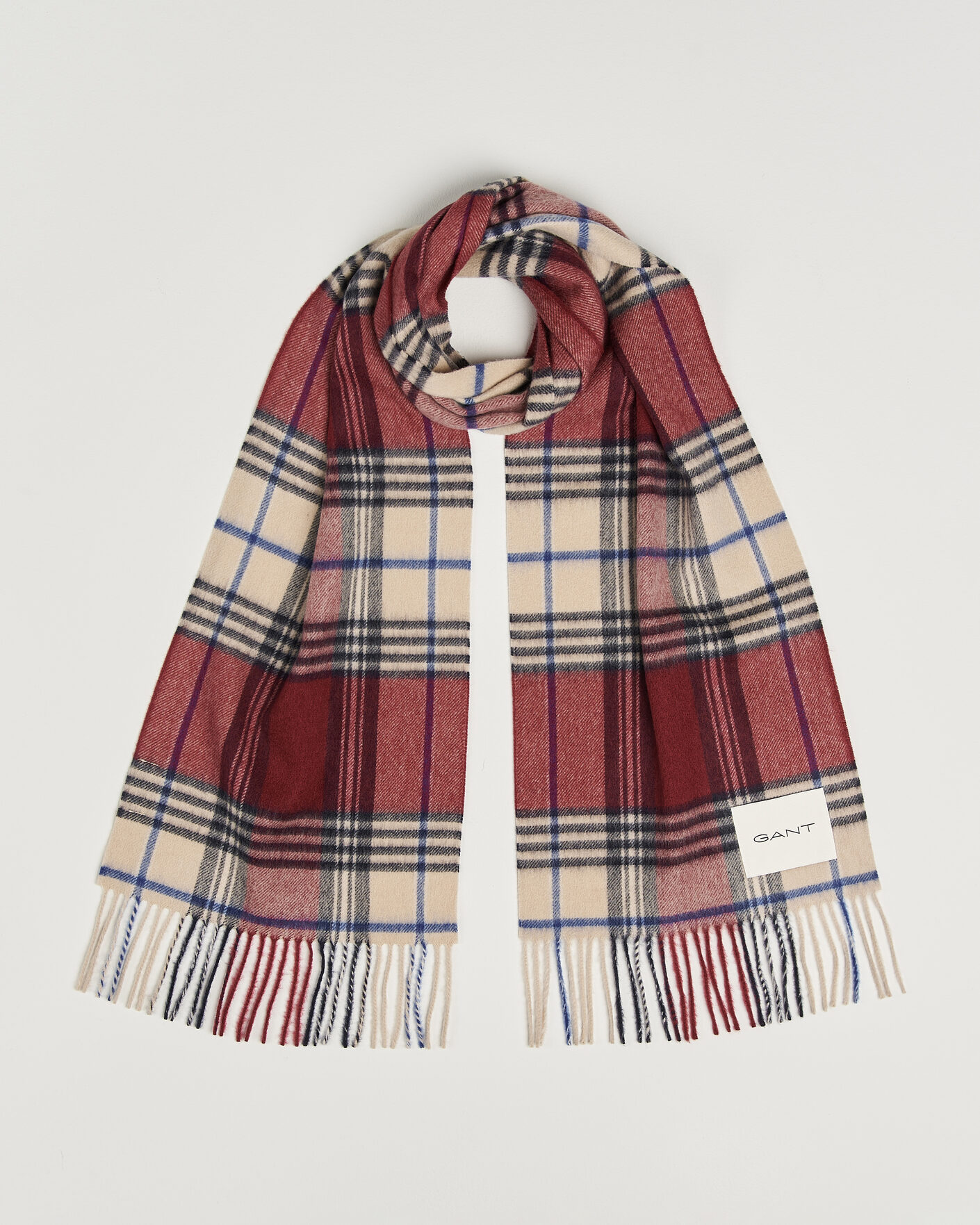 Herren | Schals | Gant | Checked Wool Scarf Plumped Red