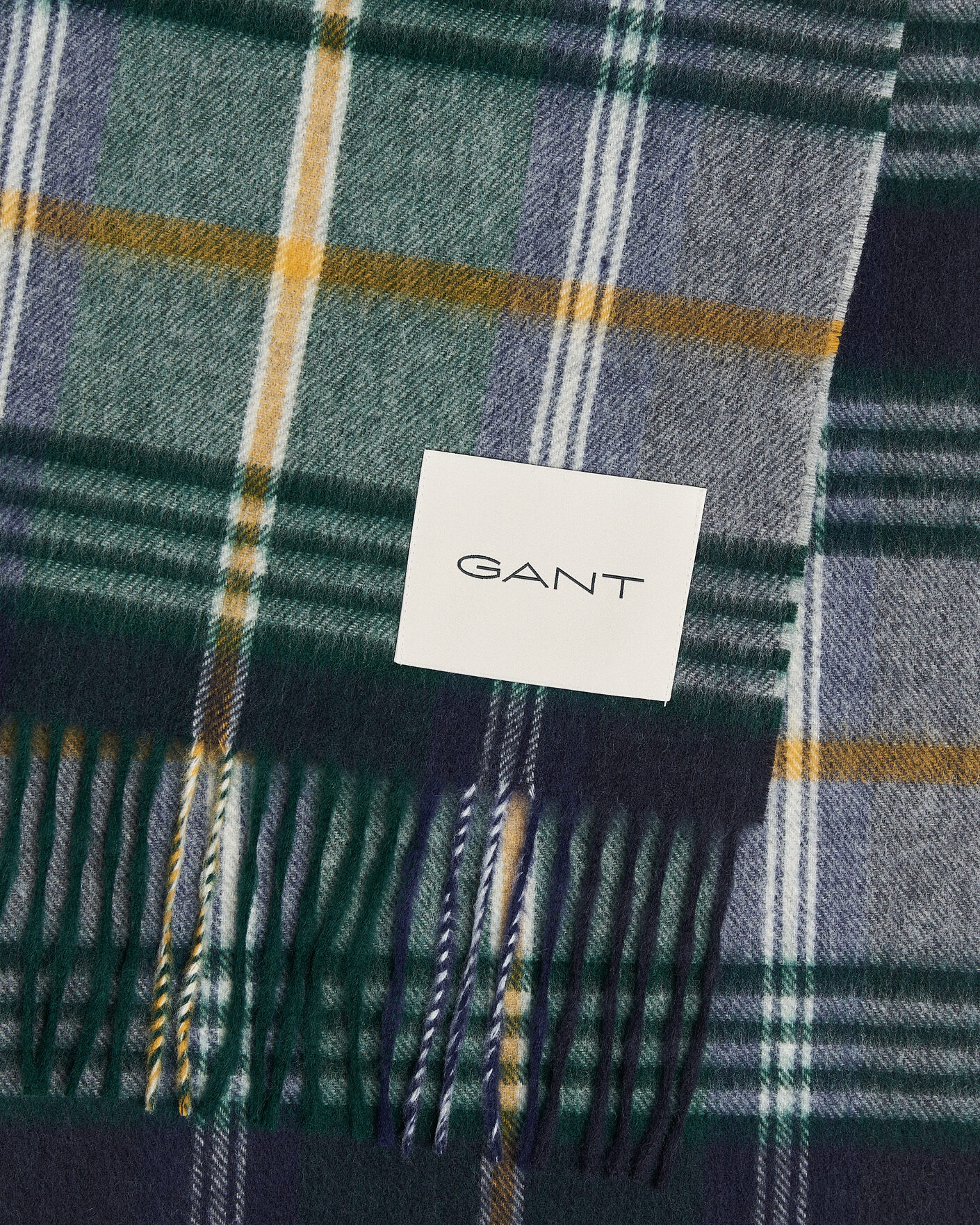 Herren | Schals | Gant | Checked Wool Scarf Marine