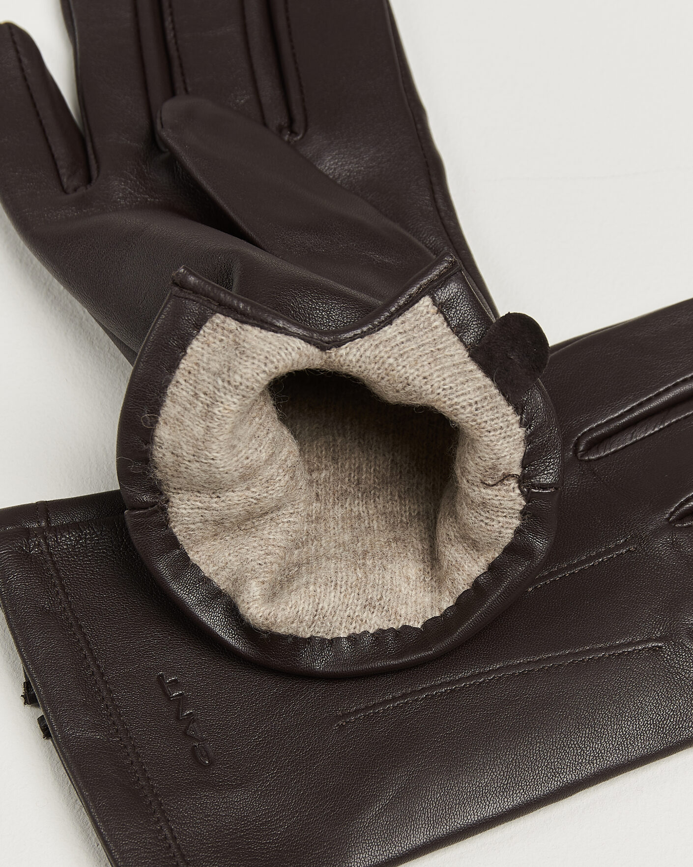 Herren | Handschuhe | Gant | Cashmere Lined Leather Glove Deep Brown