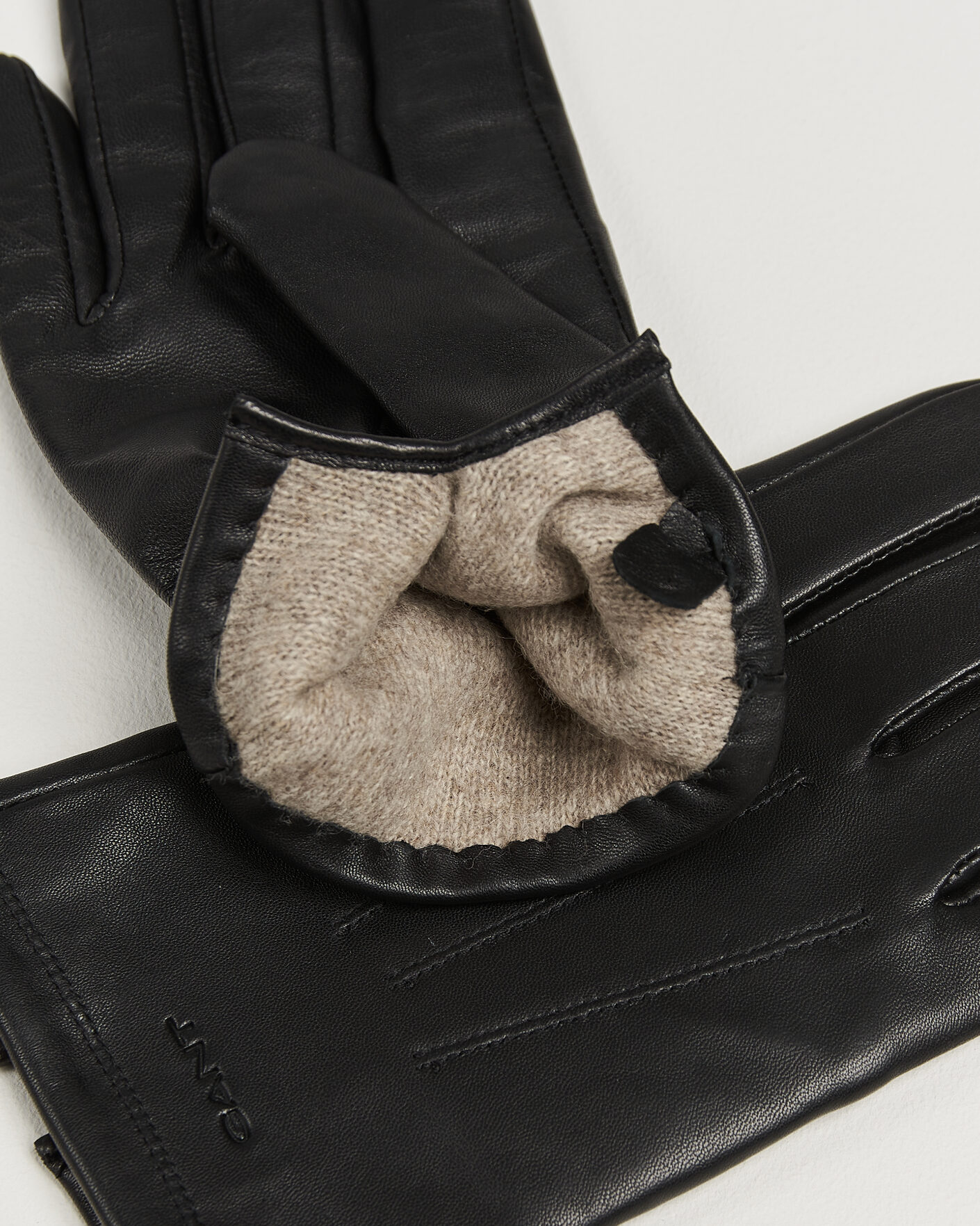 Herren | Handschuhe | Gant | Cashmere Lined Leather Glove Black