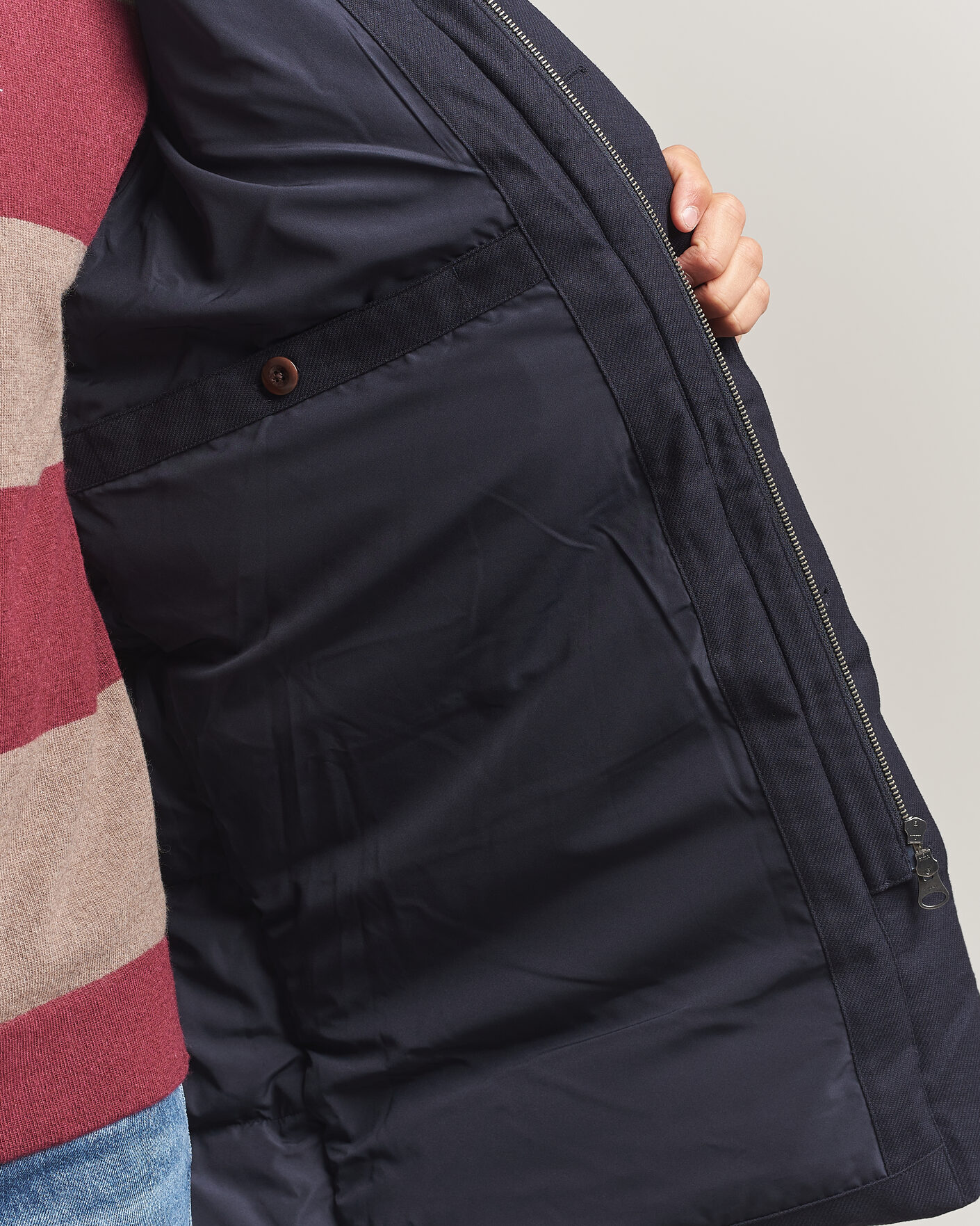 Herren | Jacken | Gant | Flannel Down Hooded Parka Evening Blue