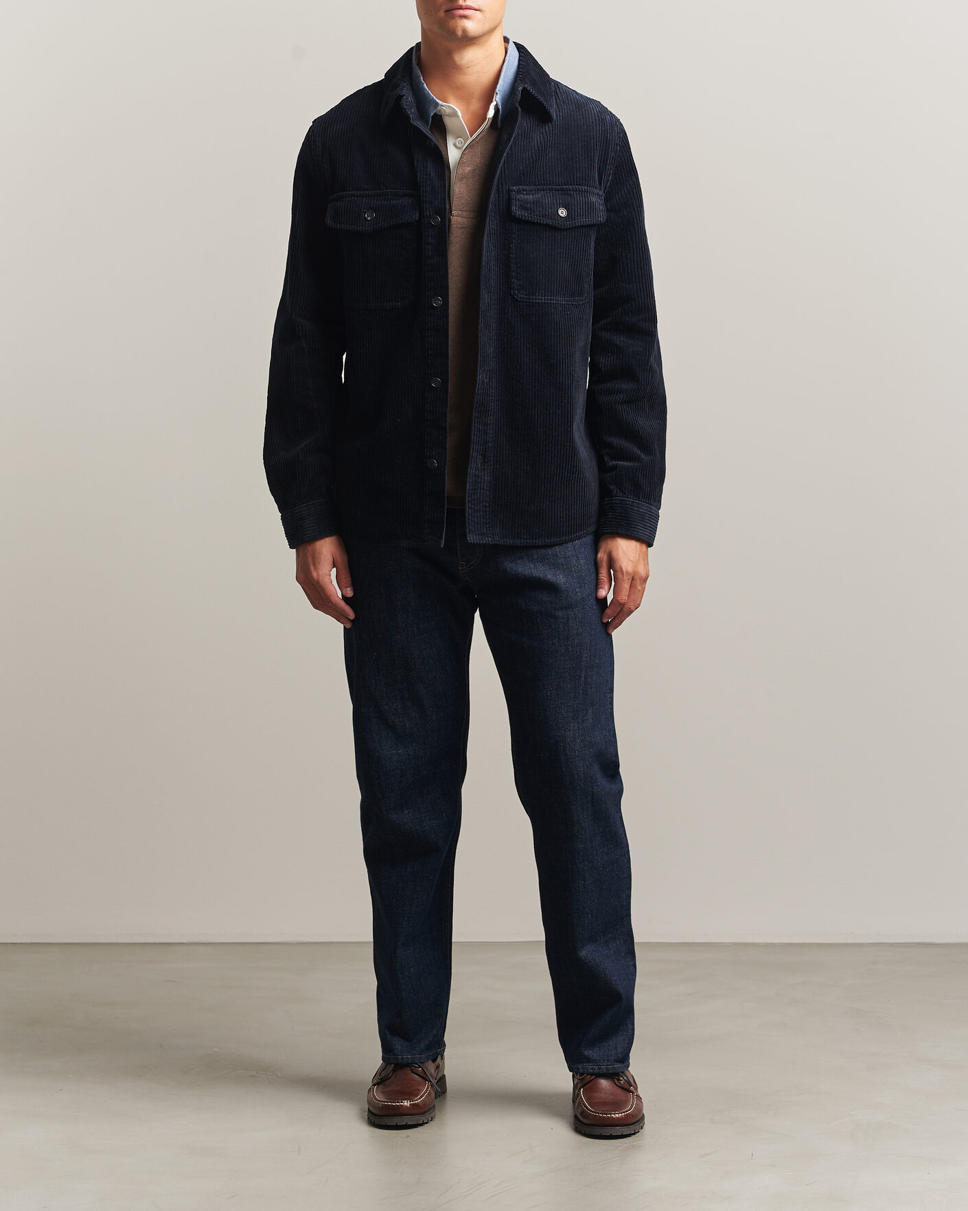 Herren | Hemden | Gant | Regular Fit Corduroy Overshirt Evening Blue