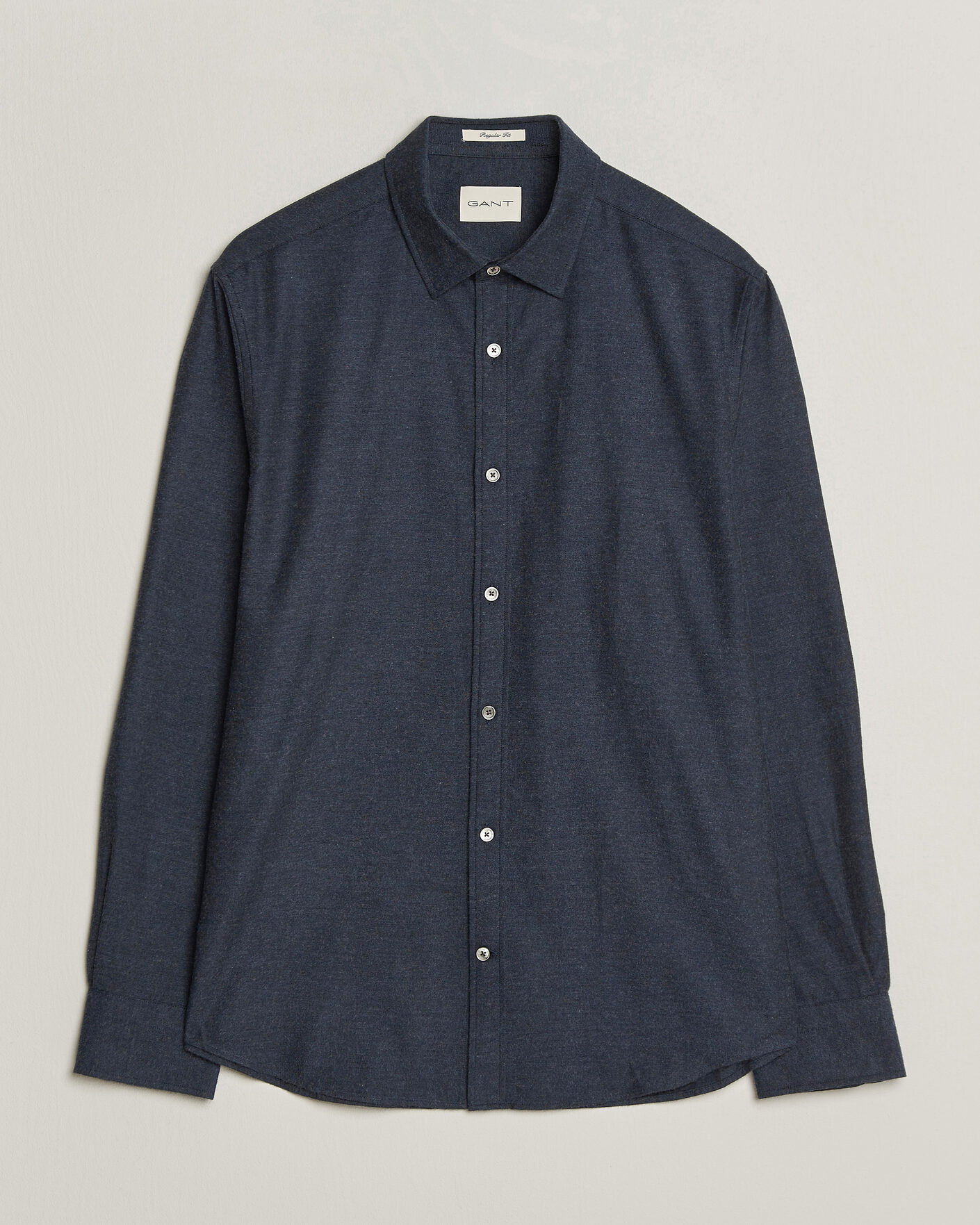Herren | Hemden | Gant | Regular Fit Flannel Shirt Dark Navy Melange