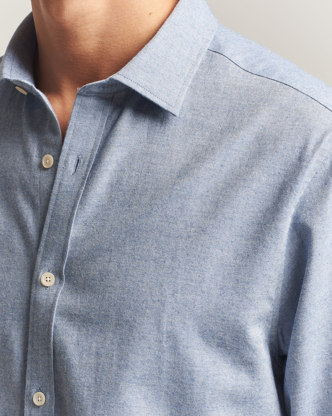 Herren | Hemden | Gant | Regular Fit Flannel Shirt Light Blue Melange