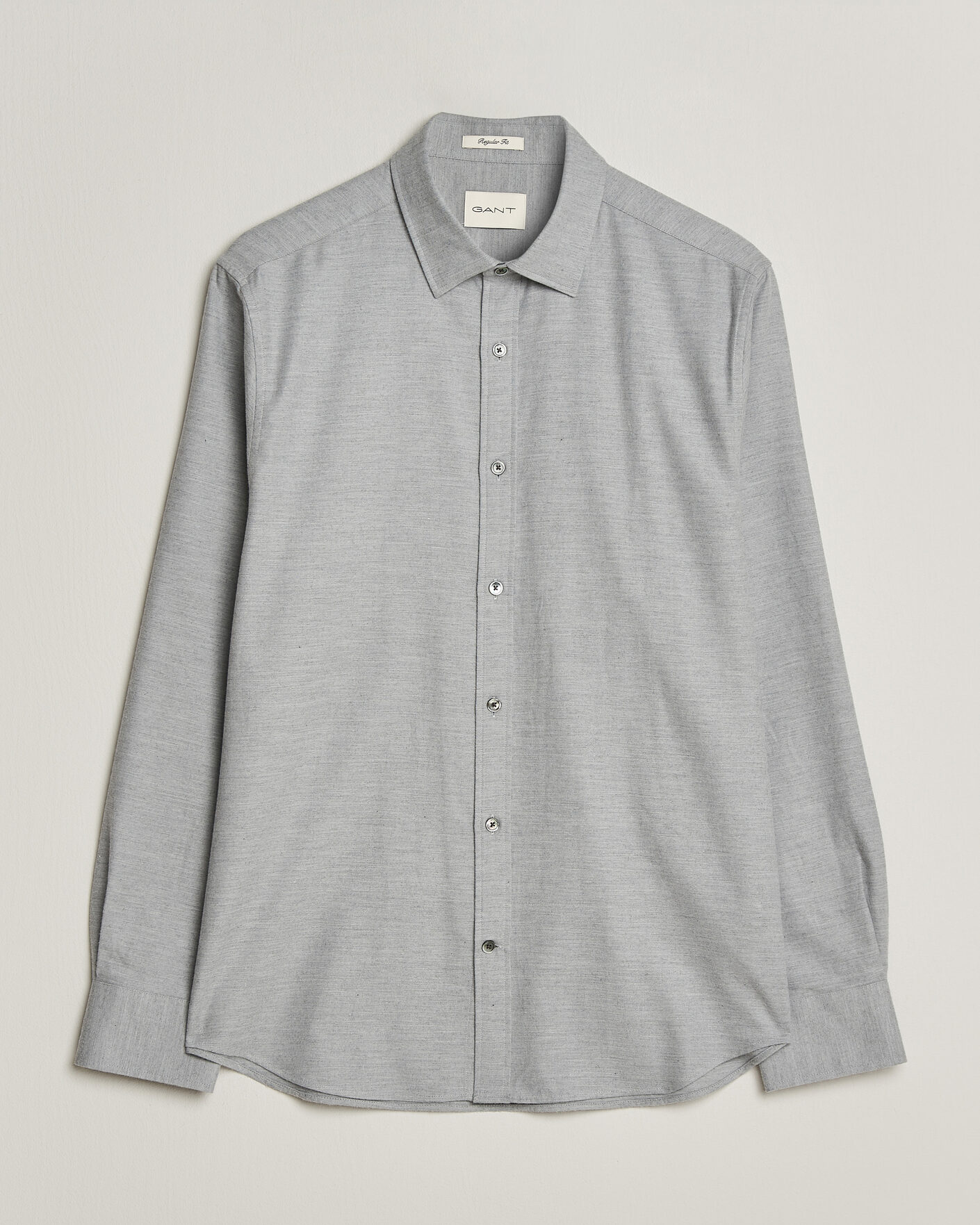 Herren | Hemden | Gant | Regular Fit Flannel Shirt Grey Melange