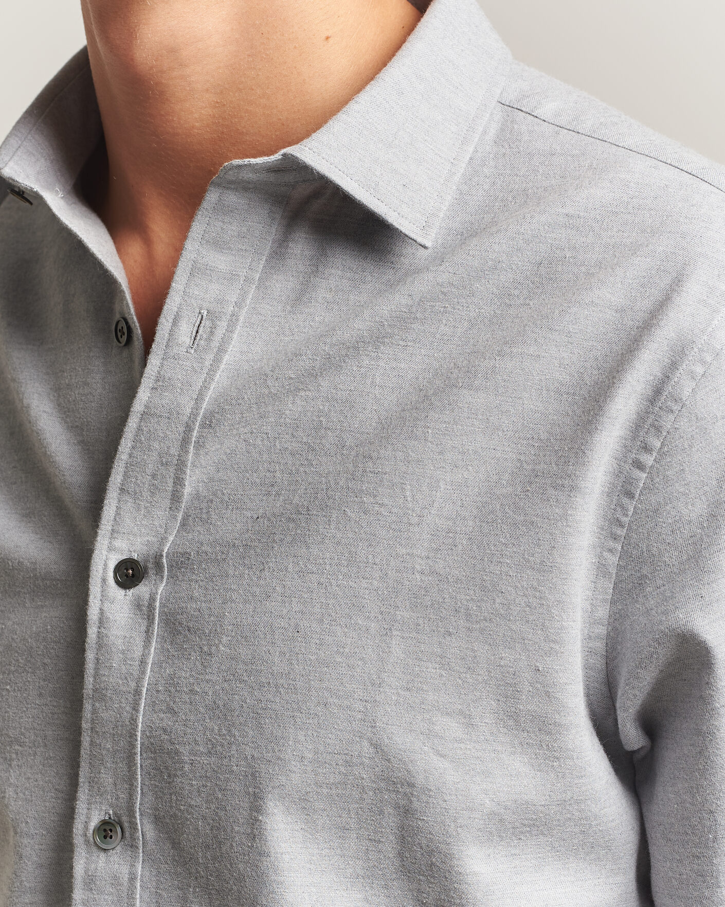 Herren | Hemden | Gant | Regular Fit Flannel Shirt Grey Melange