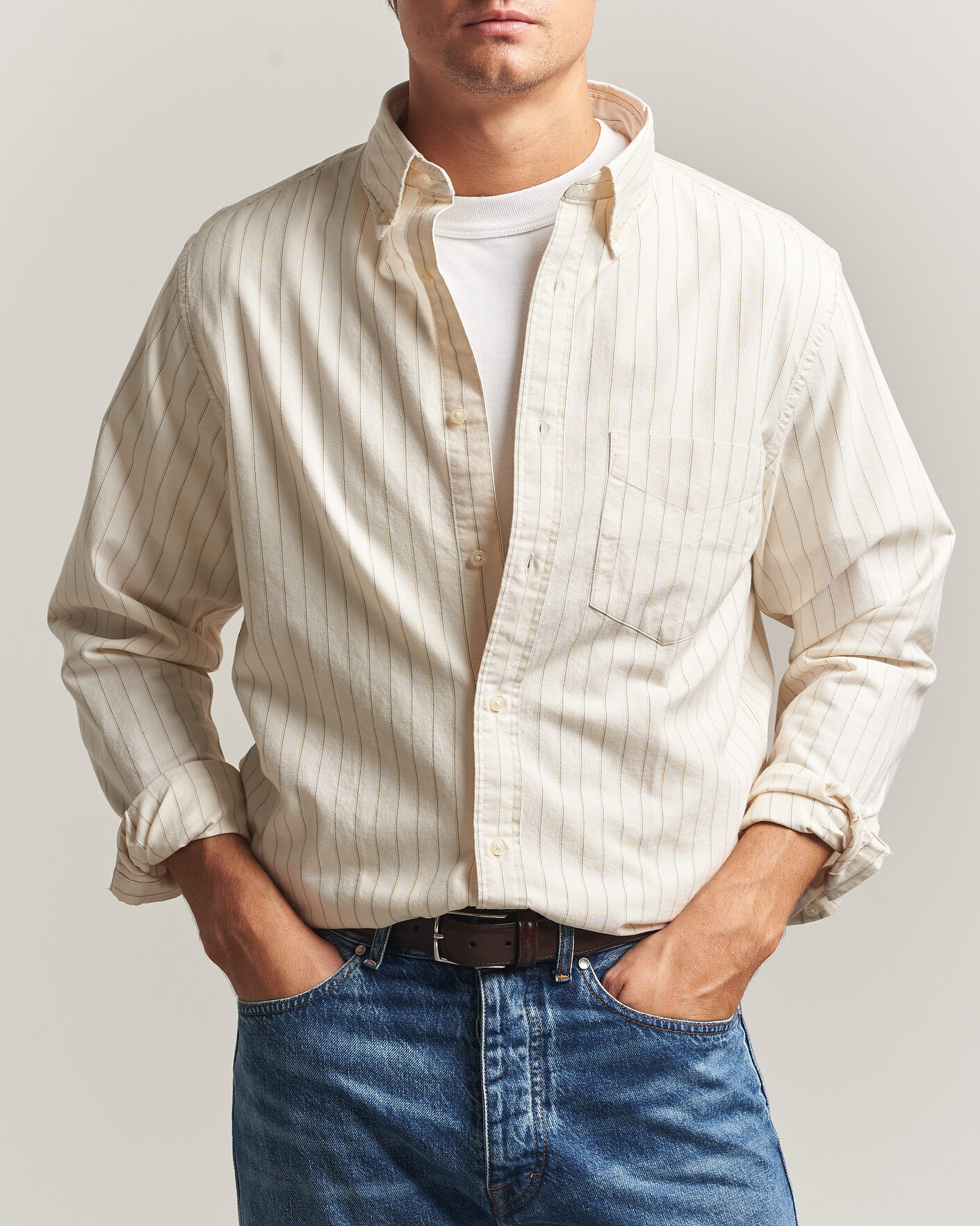 Herren | Hemden | Gant | Regular Fit Archive Oxford Striped Shirt Cream