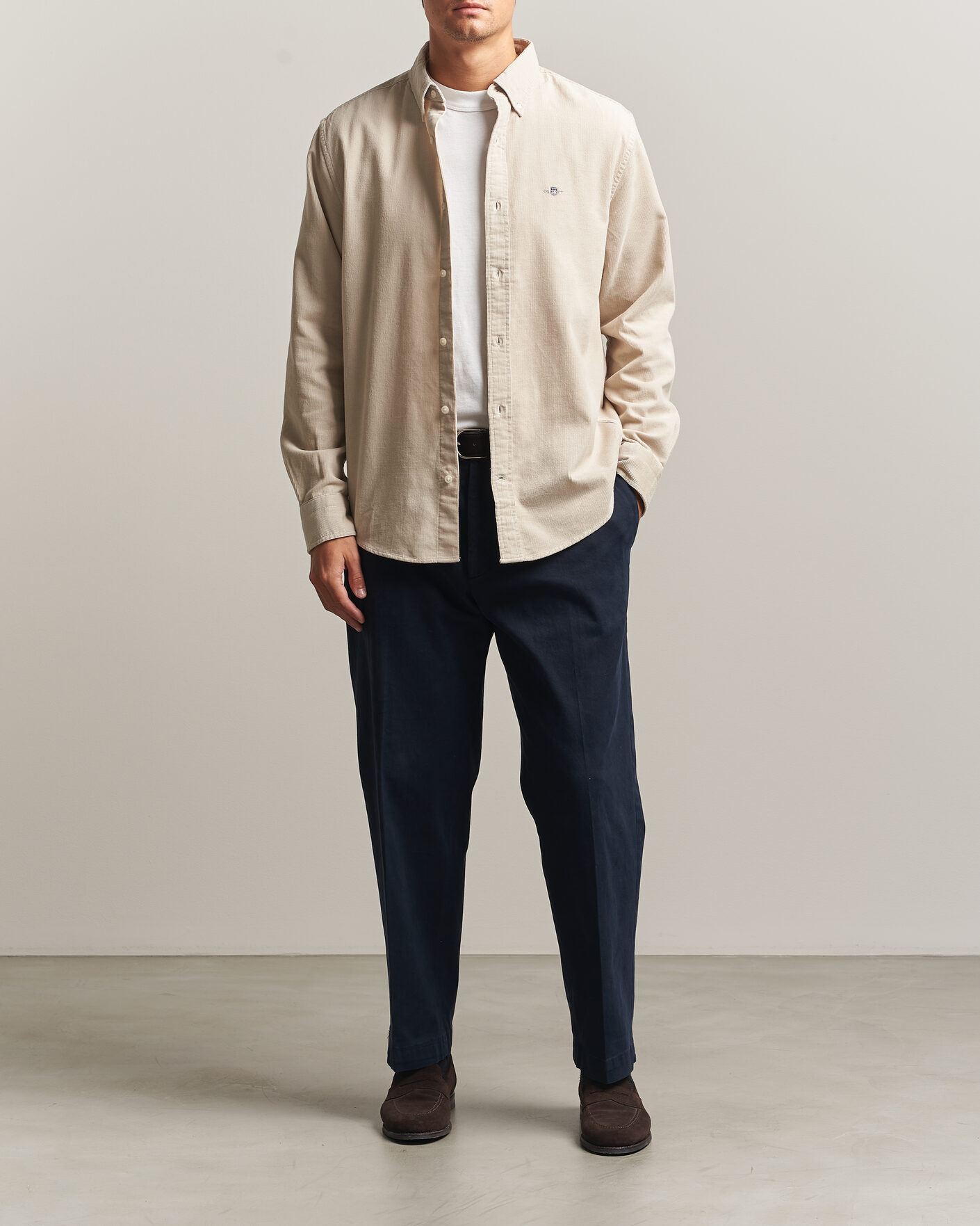 Herren | Hemden | Gant | Regular Fit Corduroy Shirt Clay Beige