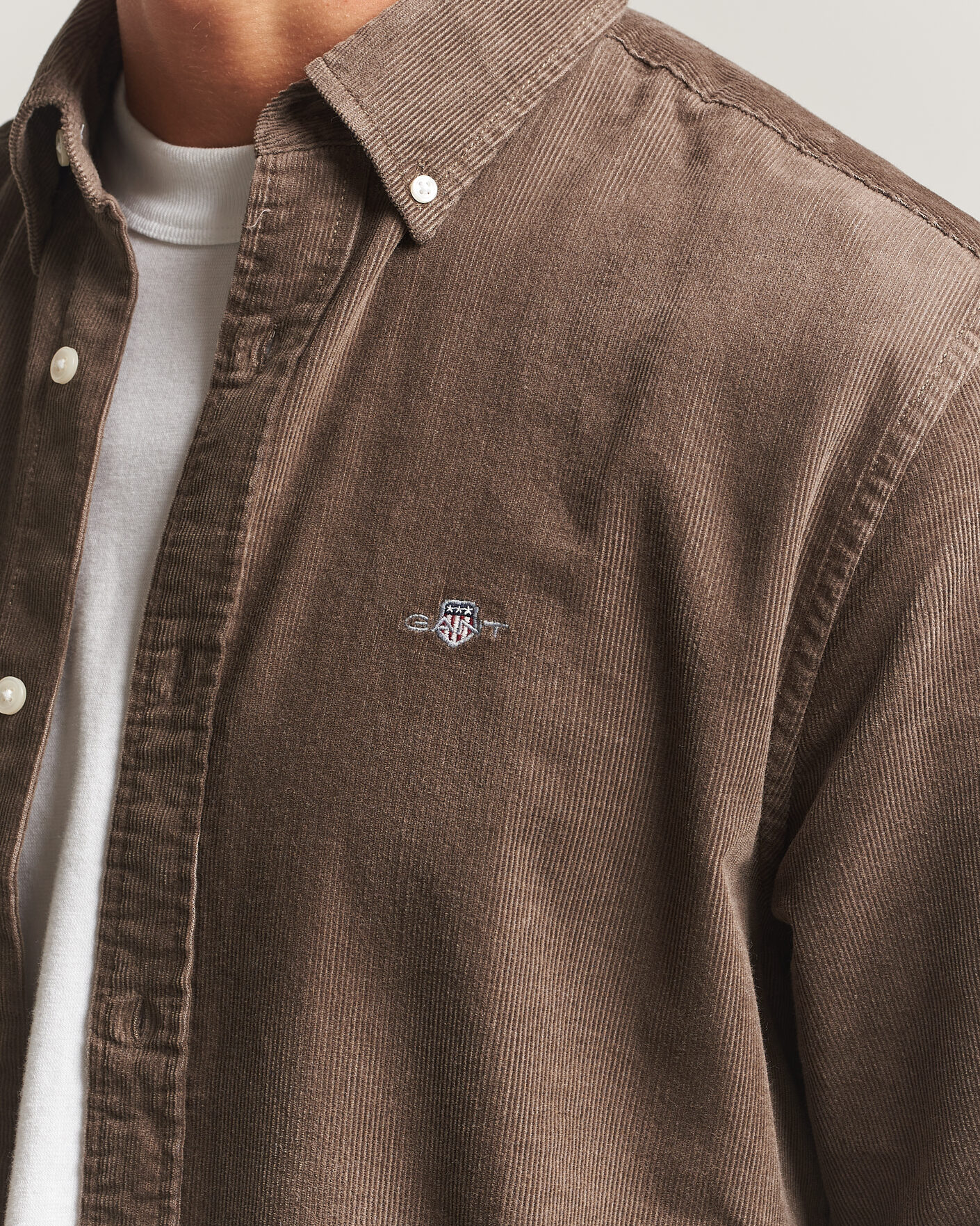 Herren | Hemden | Gant | Regular Fit Corduroy Shirt Faded Taupe