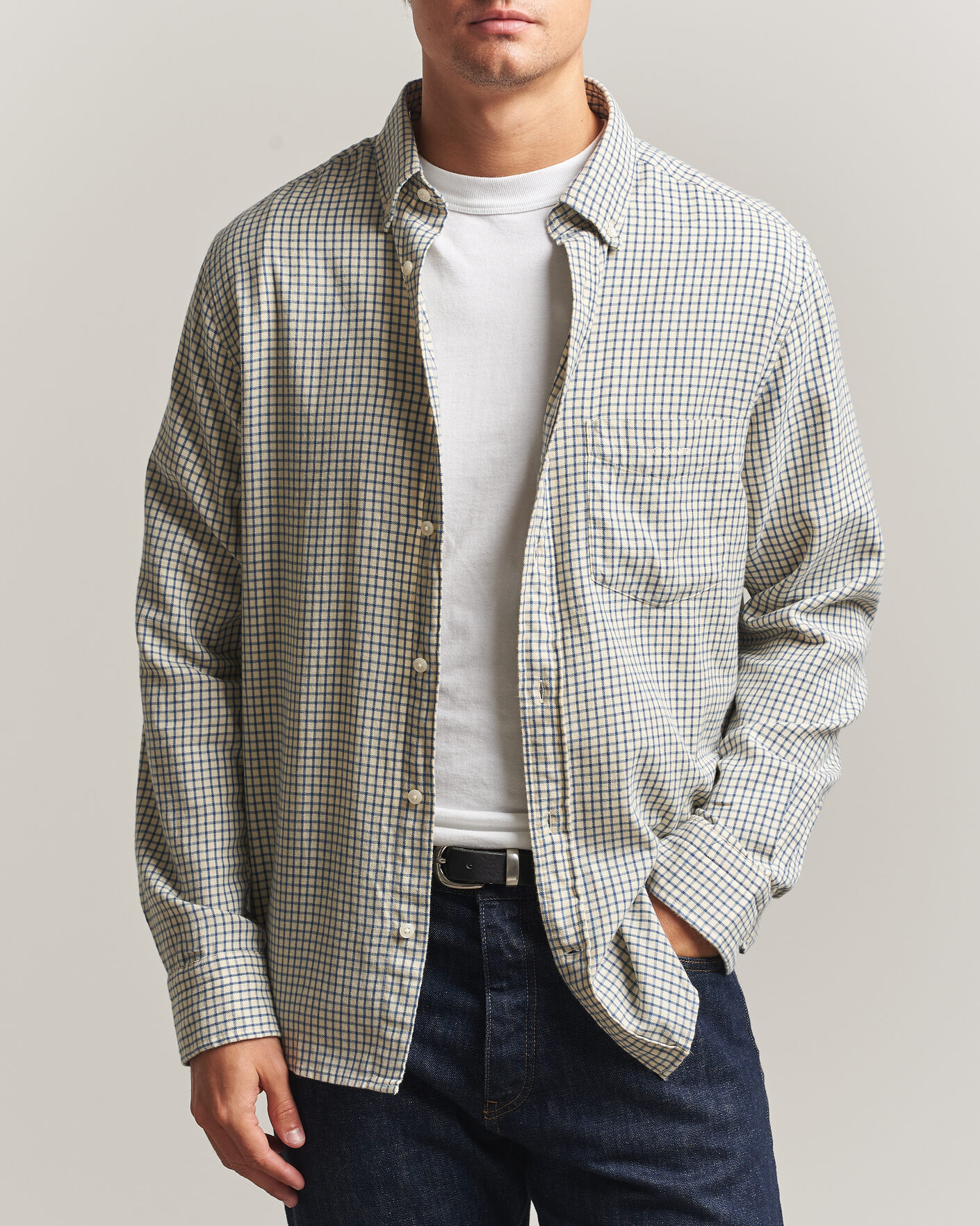 Herren | Hemden | Gant | Regular Fit Windblown Flannel Checked Shirt Blue Horizon
