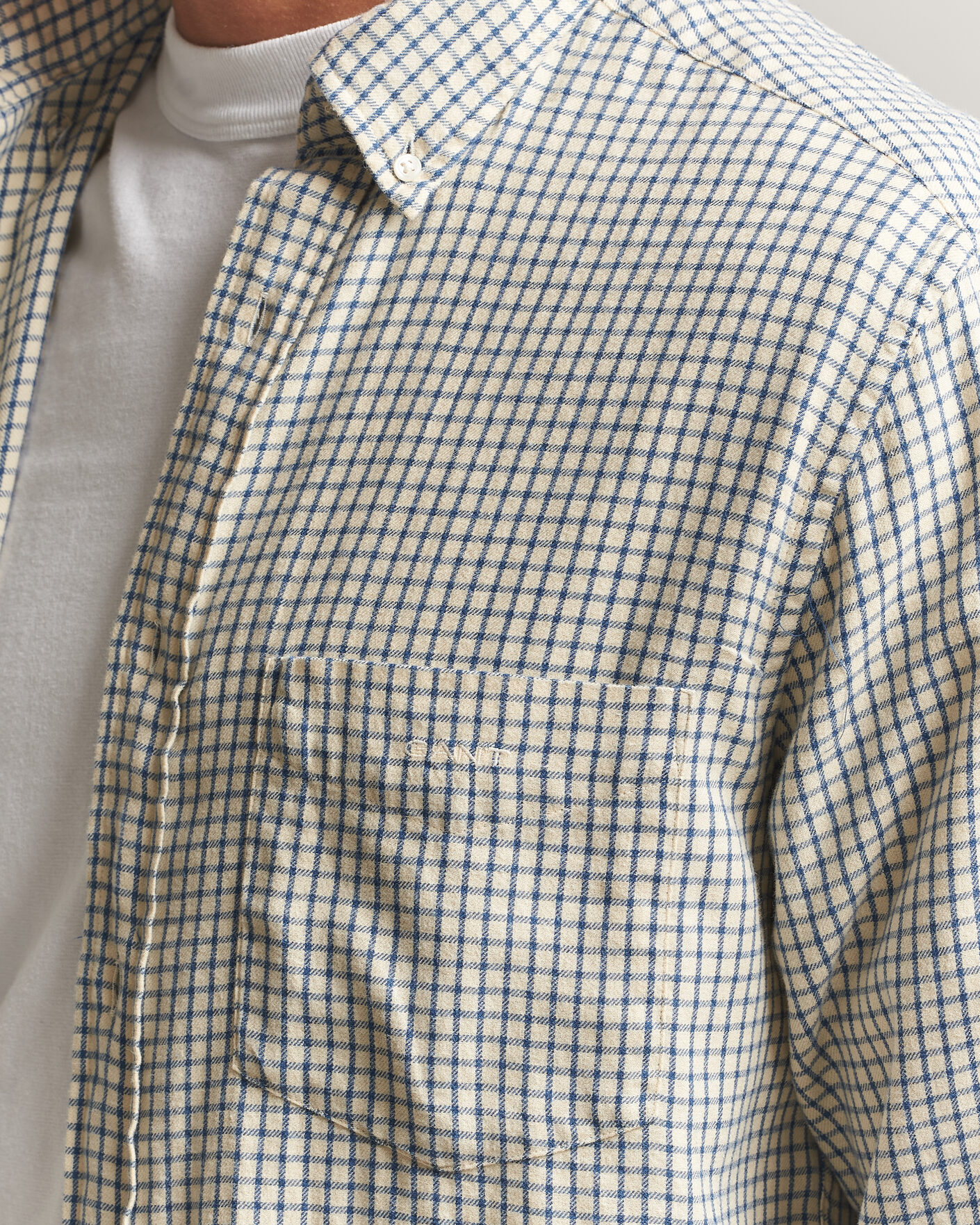 Herren | Hemden | Gant | Regular Fit Windblown Flannel Checked Shirt Blue Horizon
