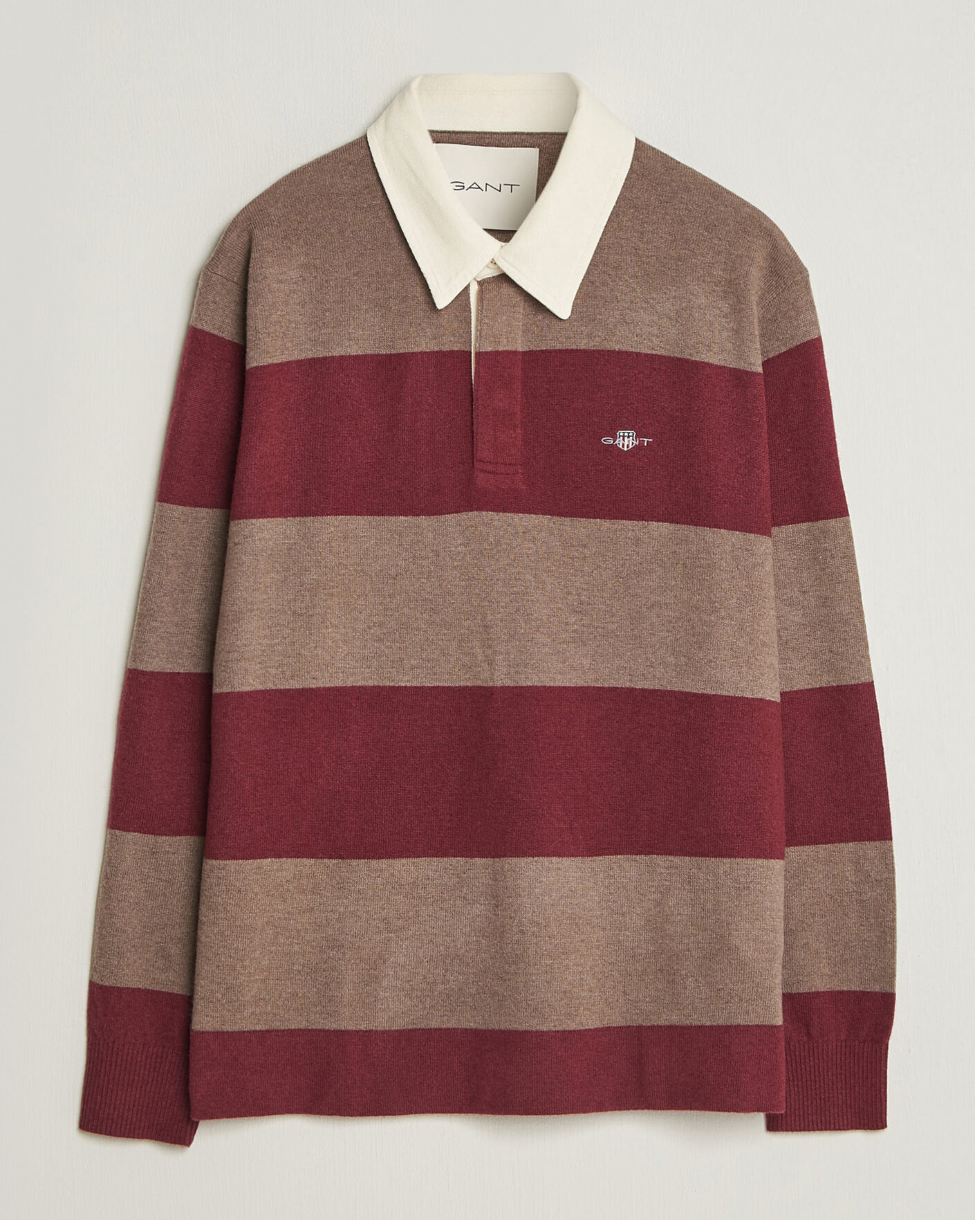 Herren | Pullover | Gant | Lambswool Barstriped Rugger Deep Grape Wine
