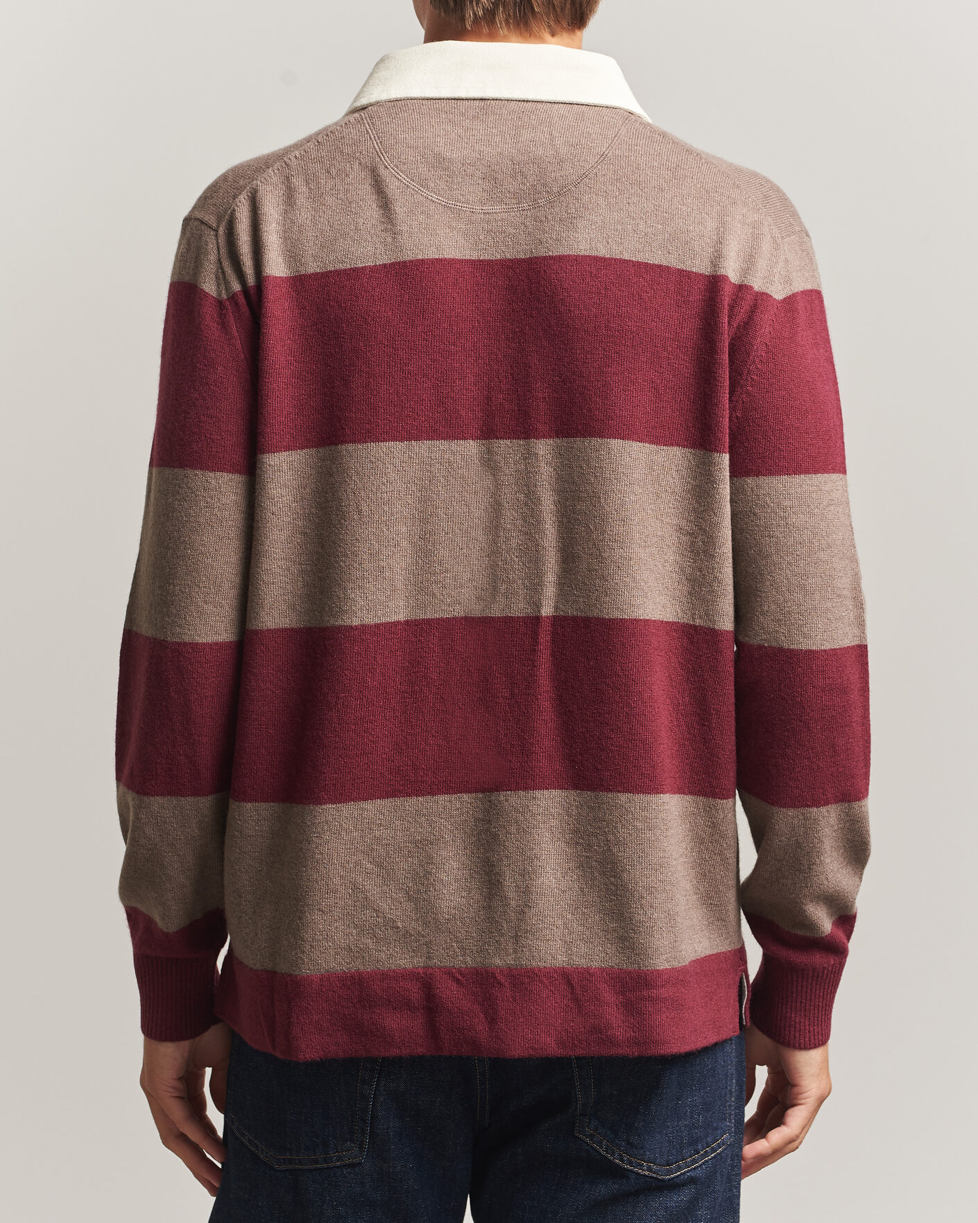 Herren | Pullover | Gant | Lambswool Barstriped Rugger Deep Grape Wine