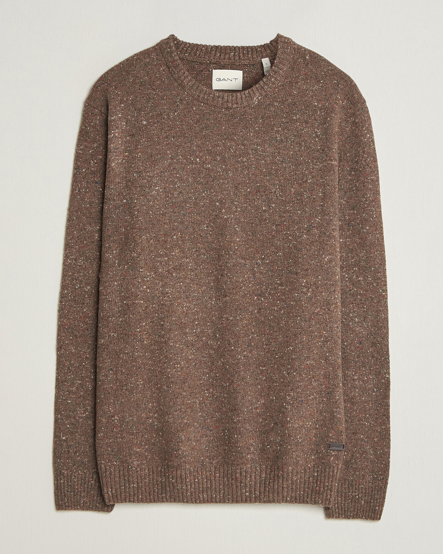 Herren | Pullover | Gant | Neps Wool Crew Neck Sweater Faded Taupe