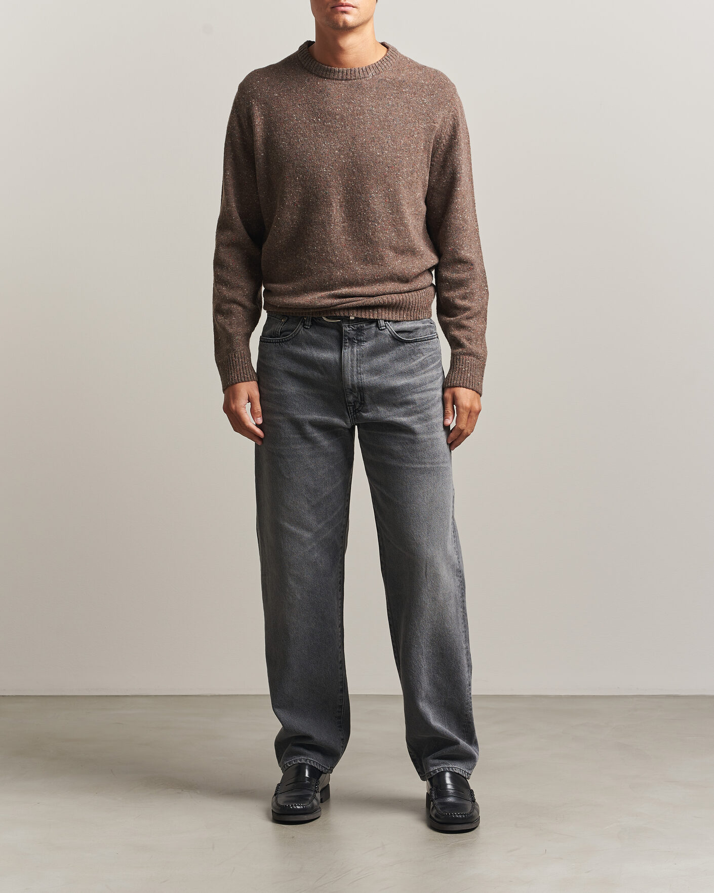 Herren | Pullover | Gant | Neps Wool Crew Neck Sweater Faded Taupe