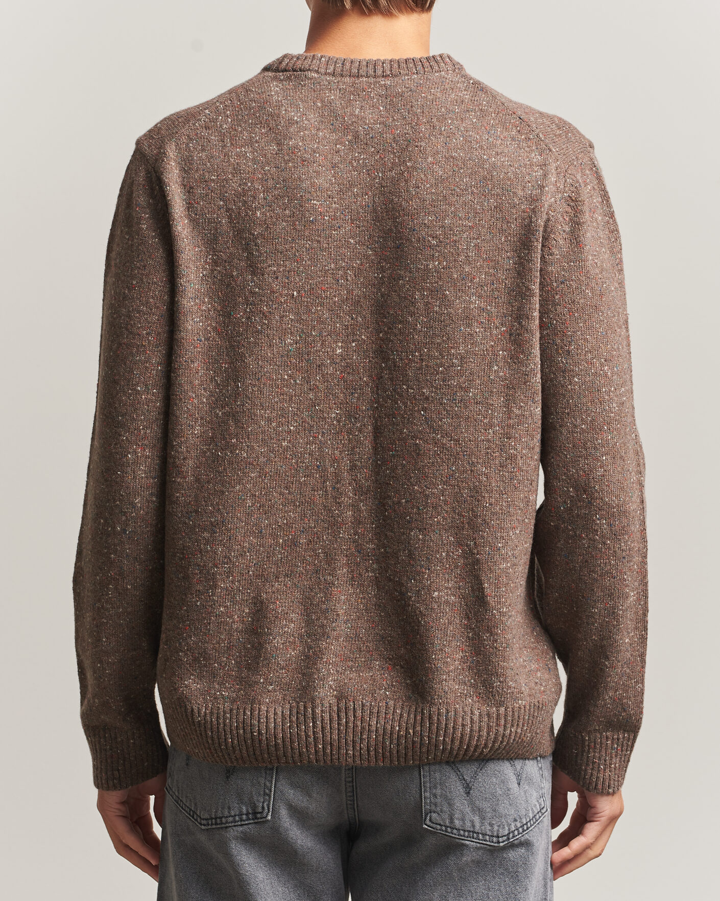 Herren | Pullover | Gant | Neps Wool Crew Neck Sweater Faded Taupe