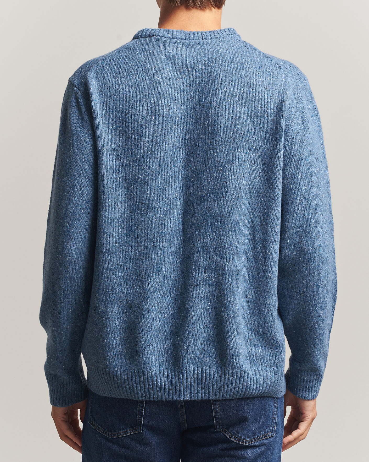 Herren | Pullover | Gant | Neps Wool Crew Neck Sweater Blue Horizon